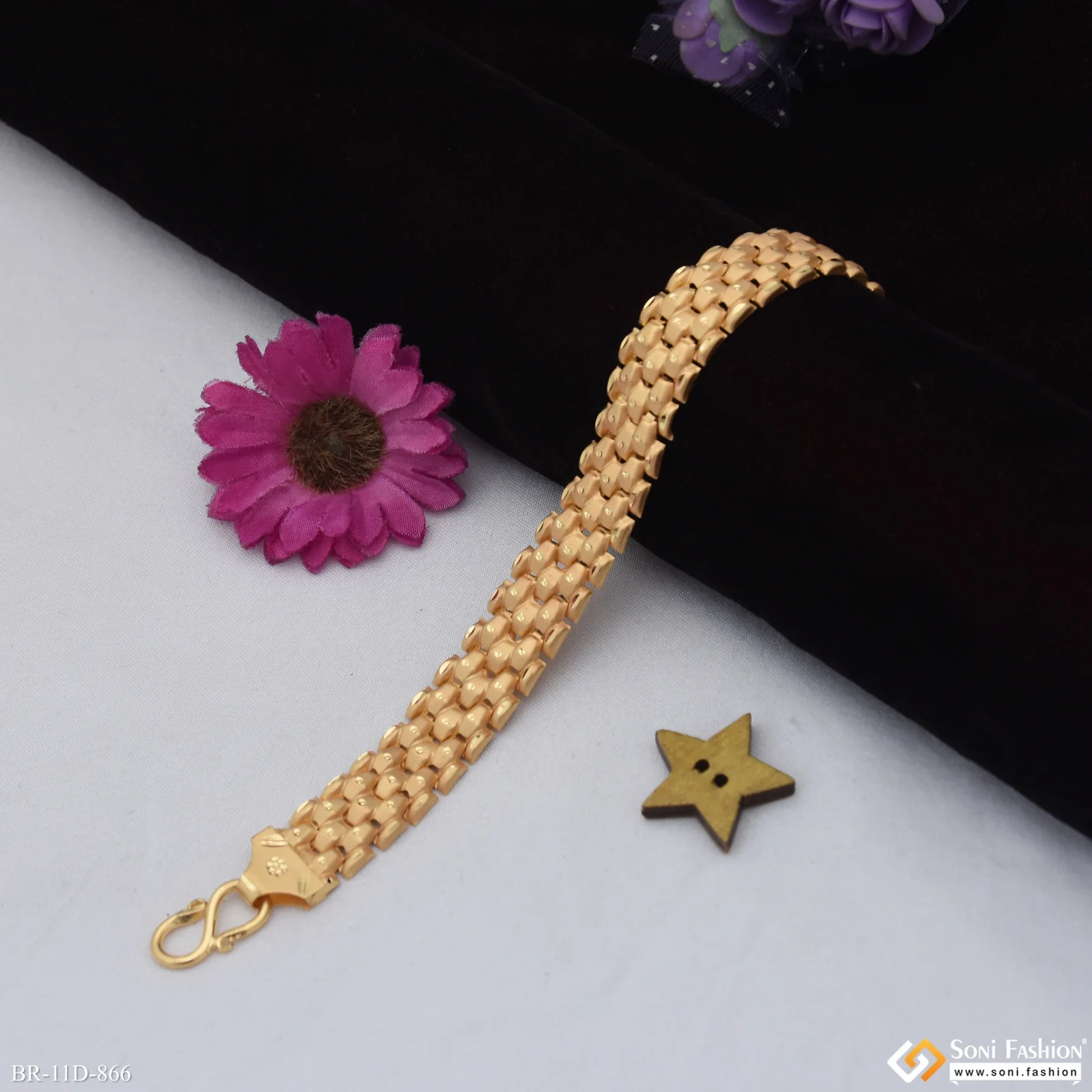 Popular Design Gold Plated Bahubali Bracelet for Men - Style D866 - Image 3