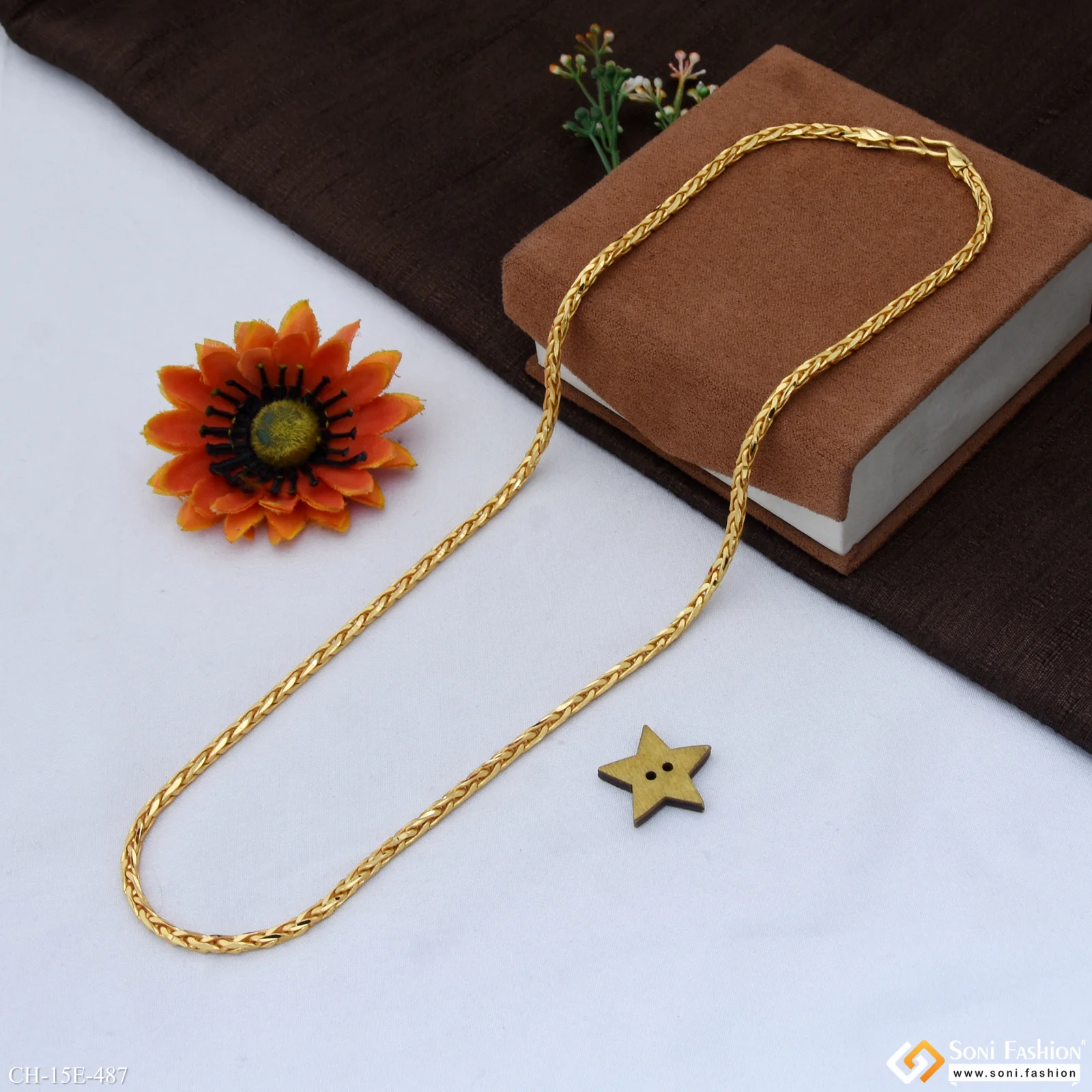 Popular Design Gold Plated Chain for Men - Style E487 - Image 3