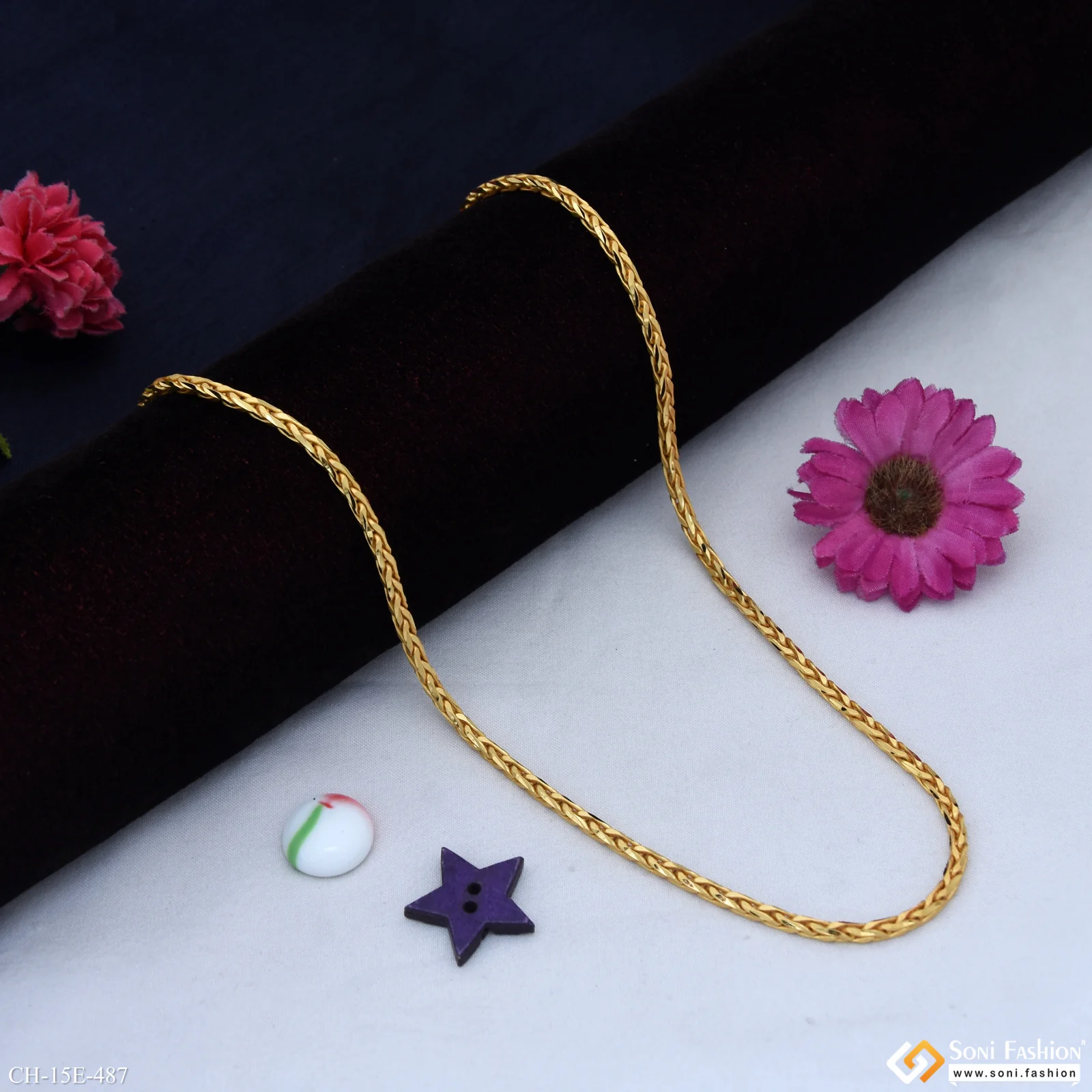 Popular Design Gold Plated Chain for Men - Style E487 - Image 4
