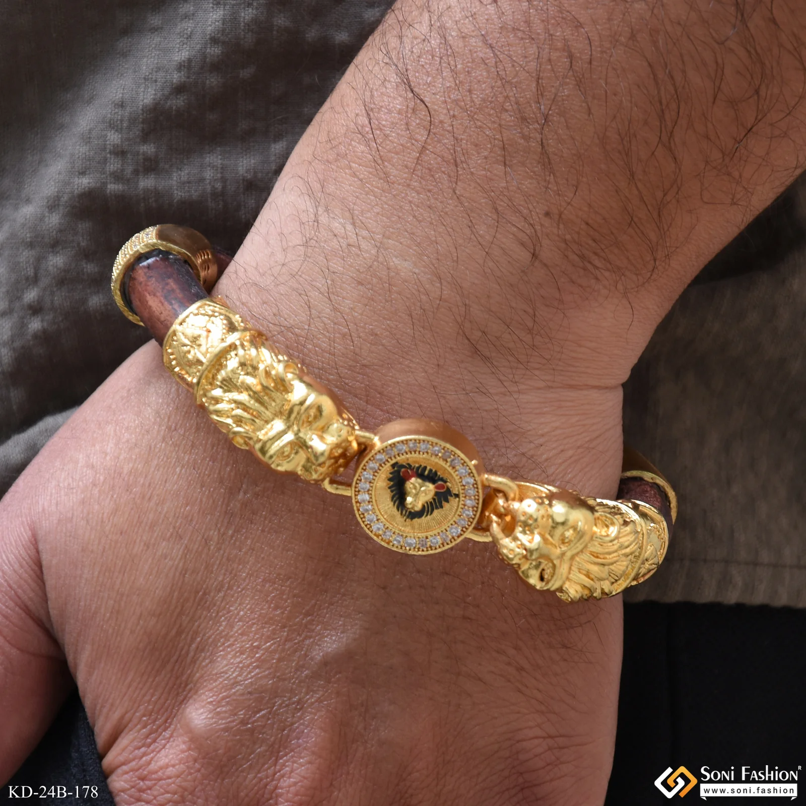 Popular Design Gold Plated Genda Kada for Men - Style B178