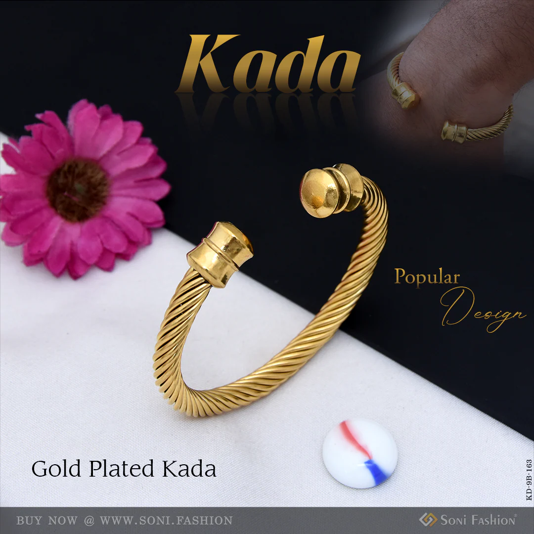 Popular Design Gold Plated Kada for Men - Style B163