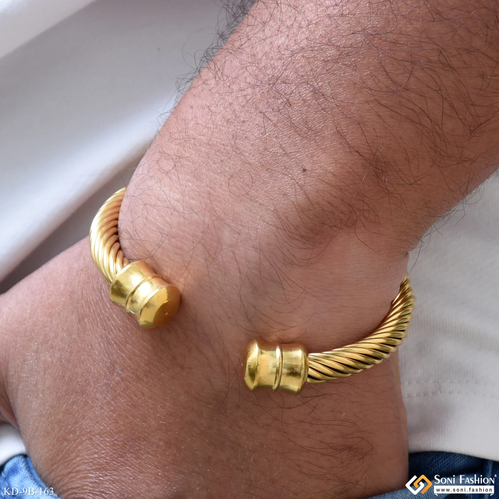 Popular Design Gold Plated Kada for Men - Style B163 - Image 2