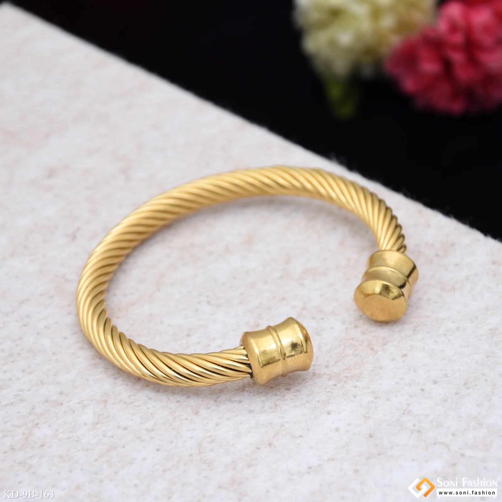 Popular Design Gold Plated Kada for Men - Style B163 - Image 4
