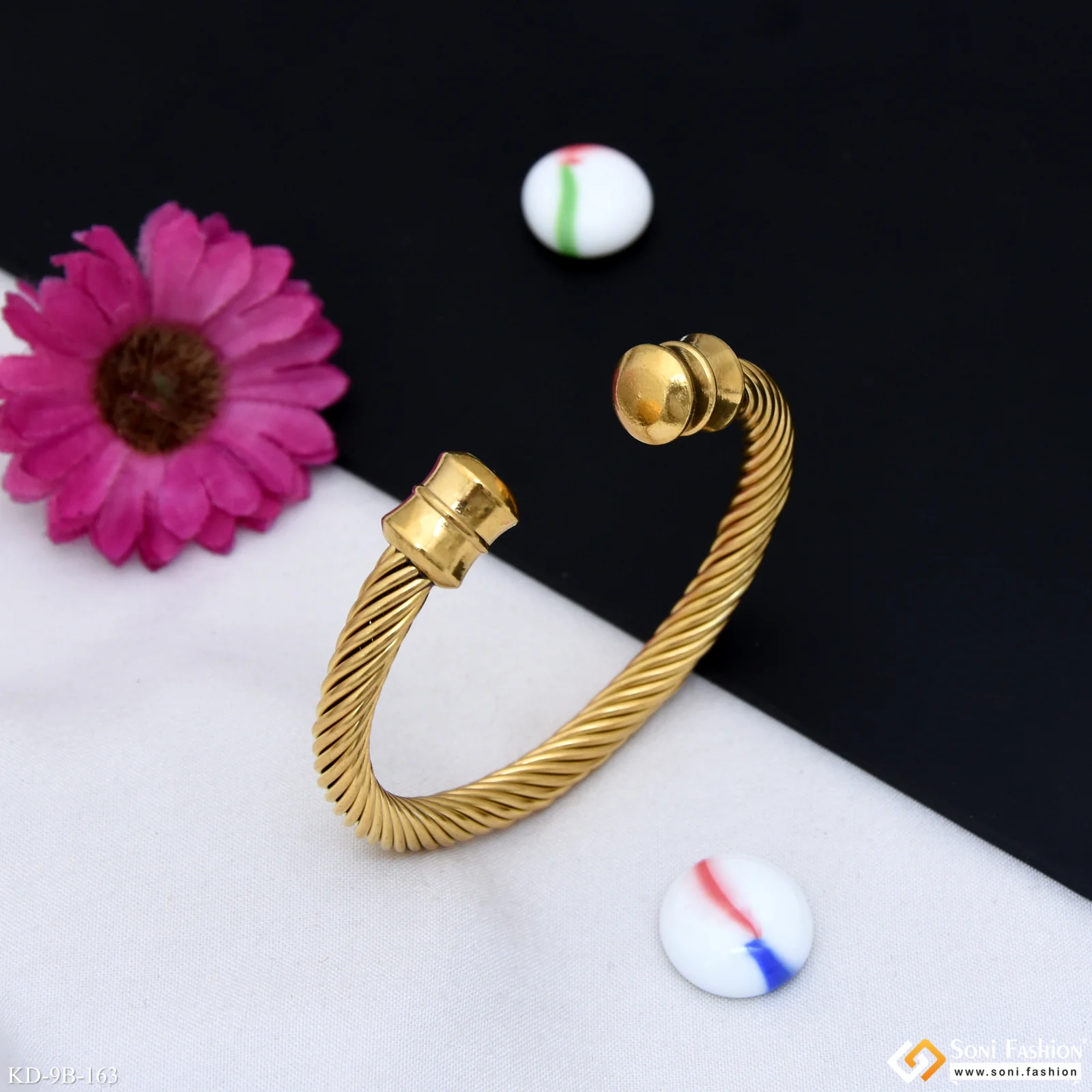 Popular Design Gold Plated Kada for Men - Style B163 - Image 6