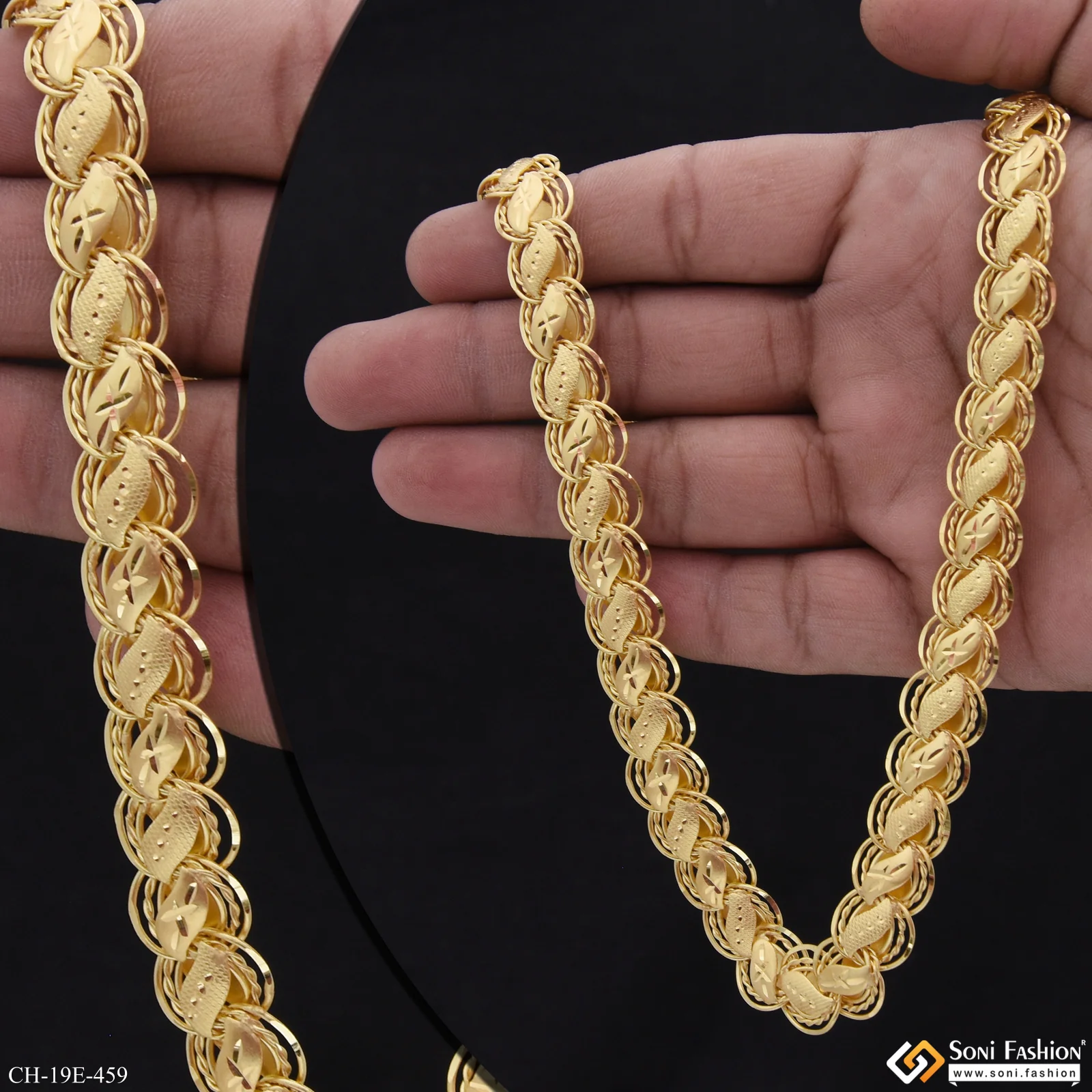 Popular Design Gold Plated Kohli Chain for Men - Style E459 - Image 2