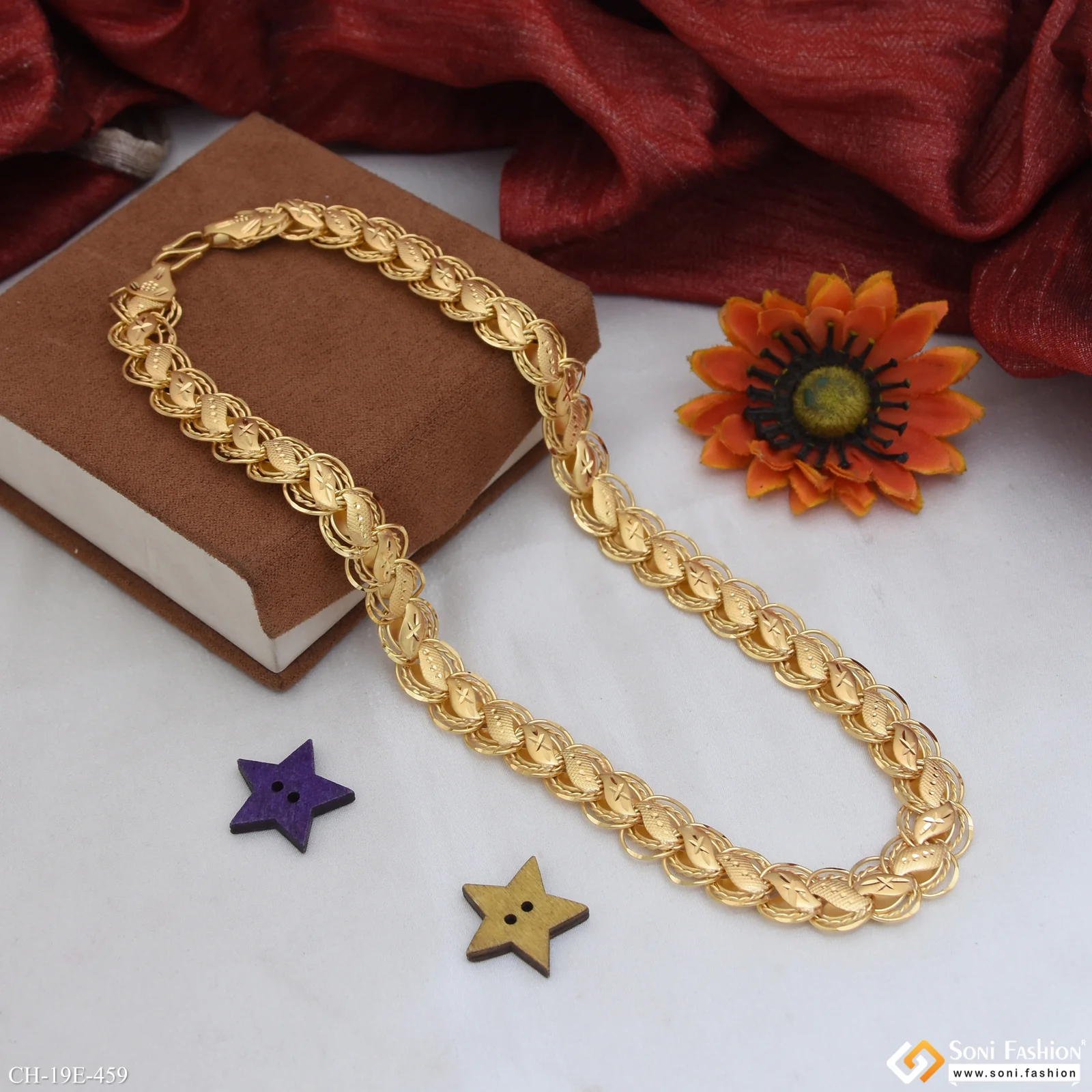 Popular Design Gold Plated Kohli Chain for Men - Style E459 - Image 4
