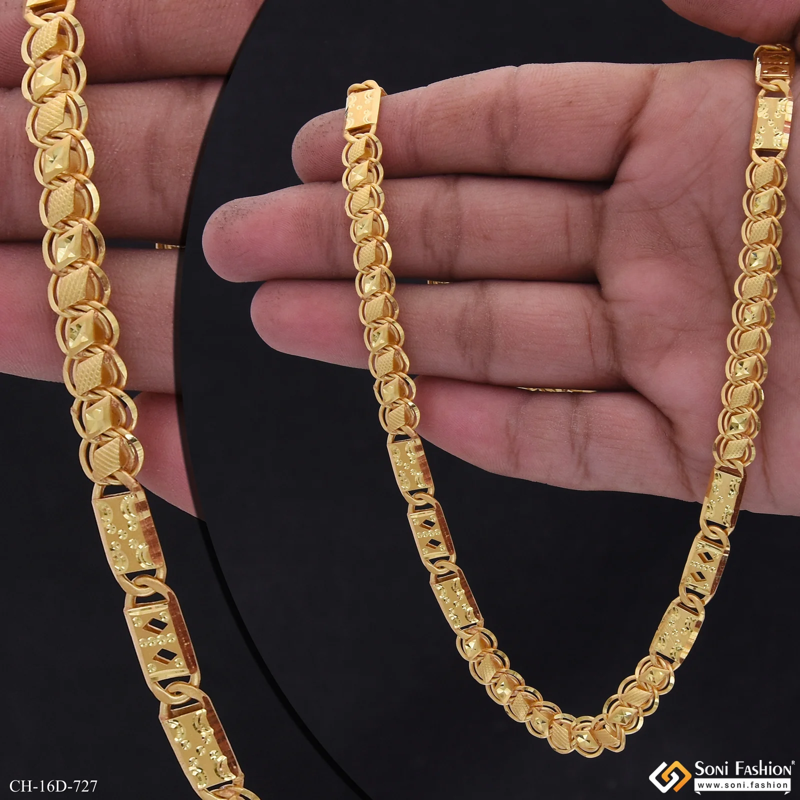 Popular Design Gold Plated Kohli Nawabi Chain for Men - Style D727 - Image 2