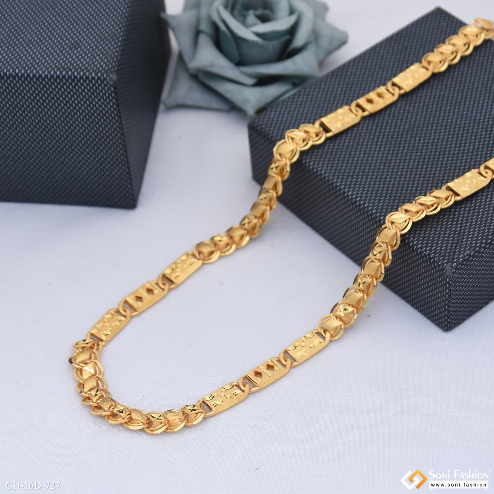 Popular Design Gold Plated Kohli Nawabi Chain for Men - Style D727 - Image 3