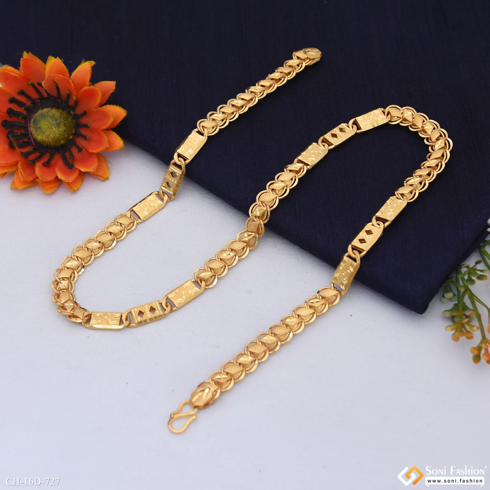 Popular Design Gold Plated Kohli Nawabi Chain for Men - Style D727 - Image 5