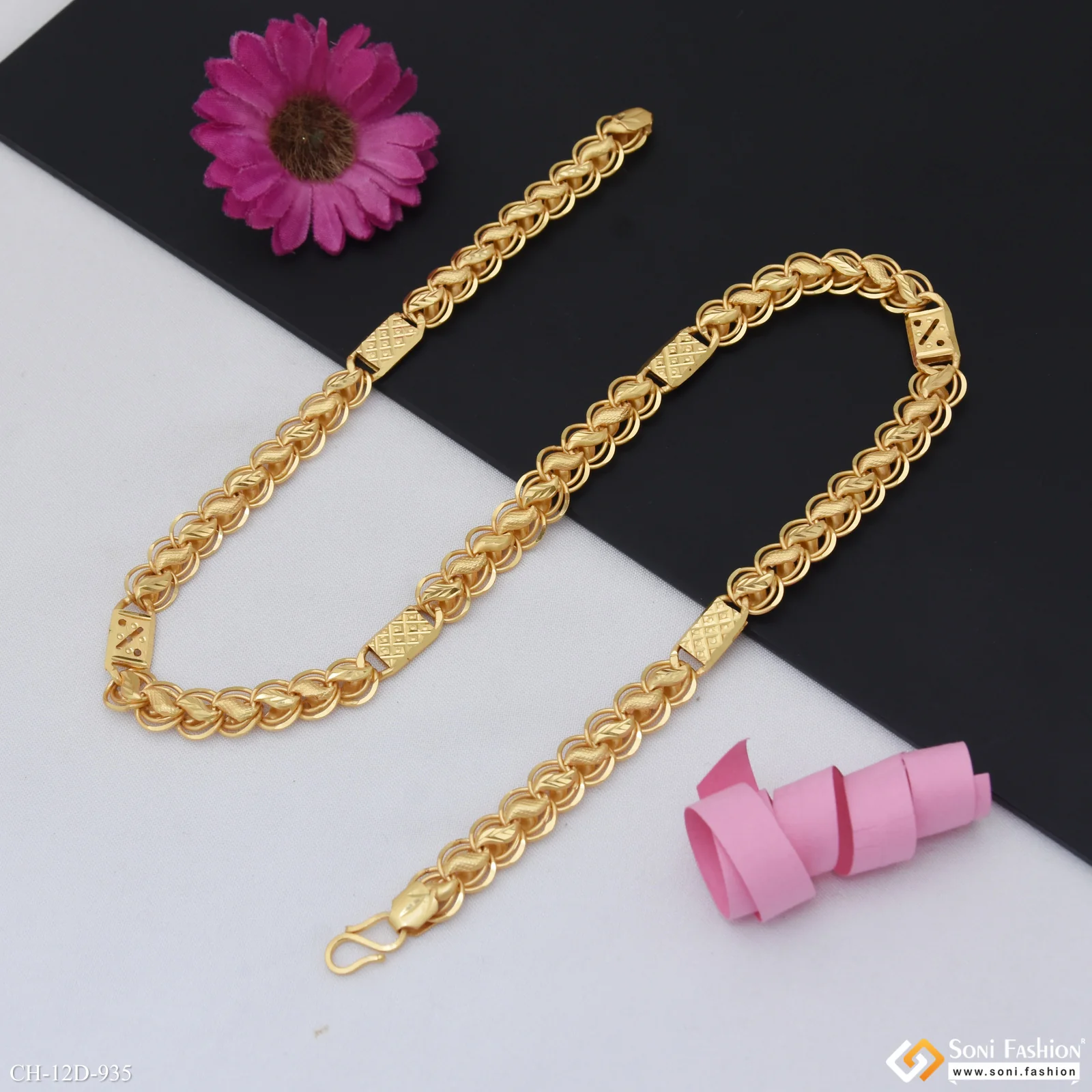 Popular Design Gold Plated Kohli Nawabi Chain for Men - Style D935 - Image 5