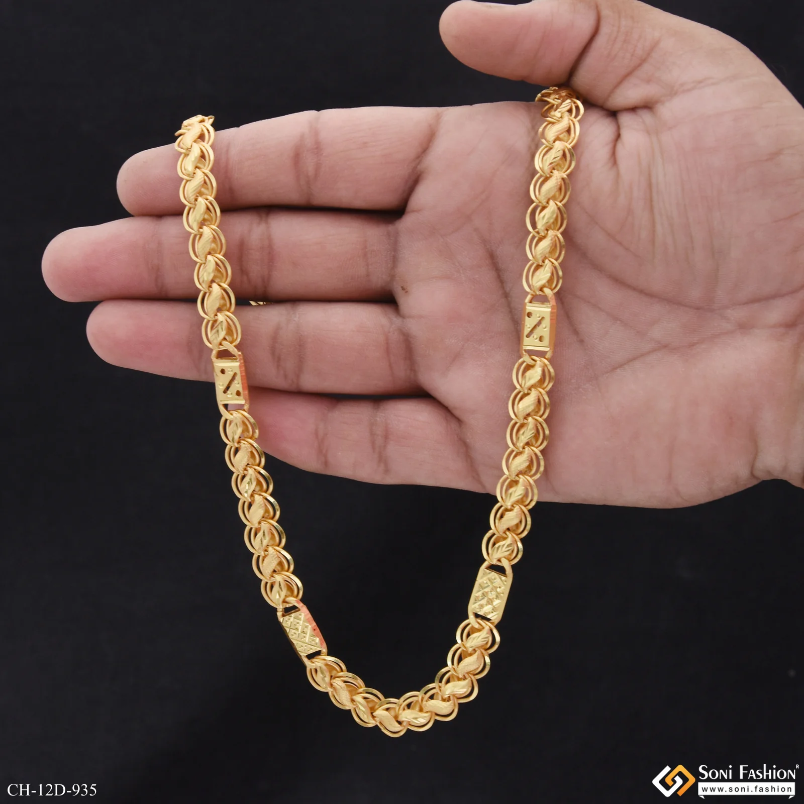 Popular Design Gold Plated Kohli Nawabi Chain for Men - Style D935 - Image 6
