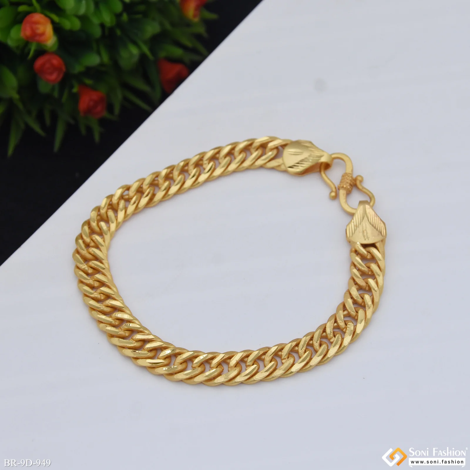 Popular Design Gold Plated Link Bracelet for Men - Style D949 - Image 4