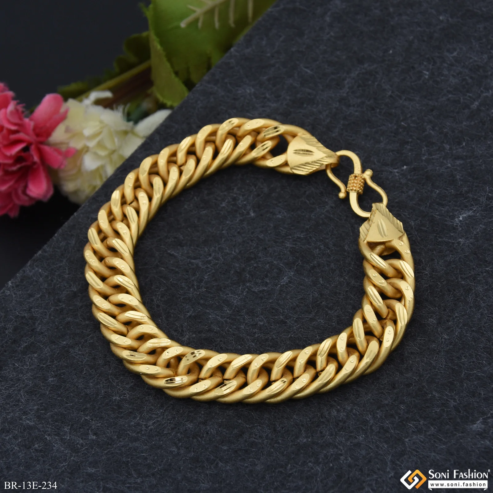 Popular Design Gold Plated Link Bracelet for Men - Style E234 - Image 5