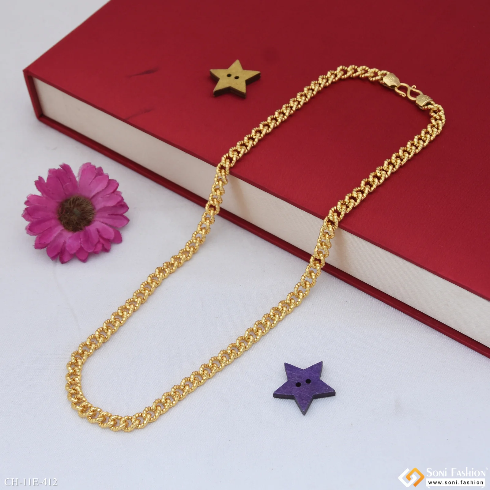 Popular Design Gold Plated Link Chain for Men - Style E412 - Image 4