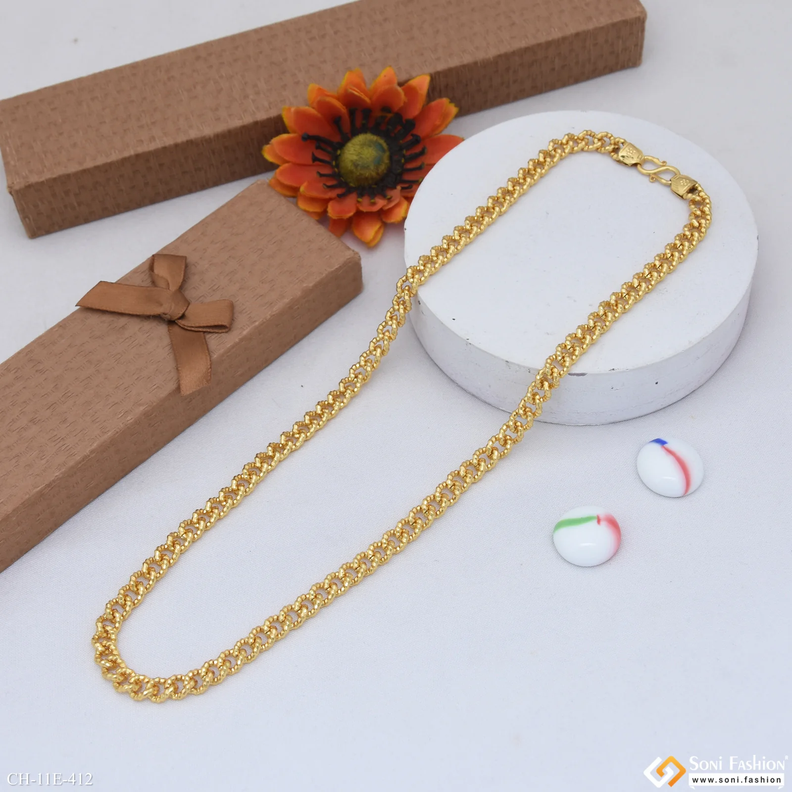 Popular Design Gold Plated Link Chain for Men - Style E412 - Image 5