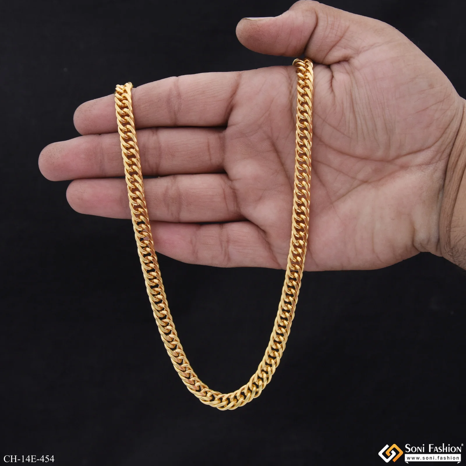 Popular Design Gold Plated Link Chain for Men - Style E454 - Image 4