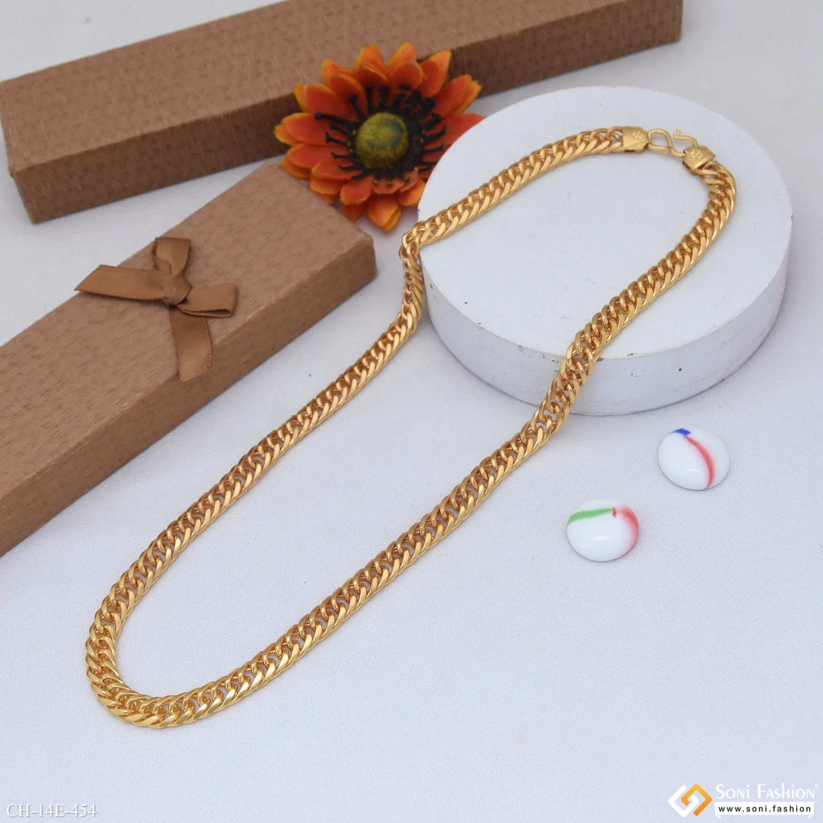 Popular Design Gold Plated Link Chain for Men - Style E454 - Image 7