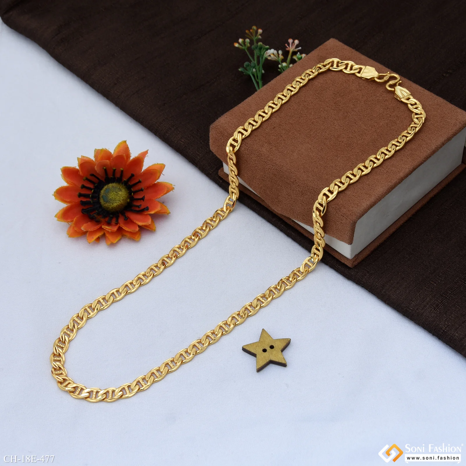 Popular Design Gold Plated Link Chain for Men - Style E477 - Image 3