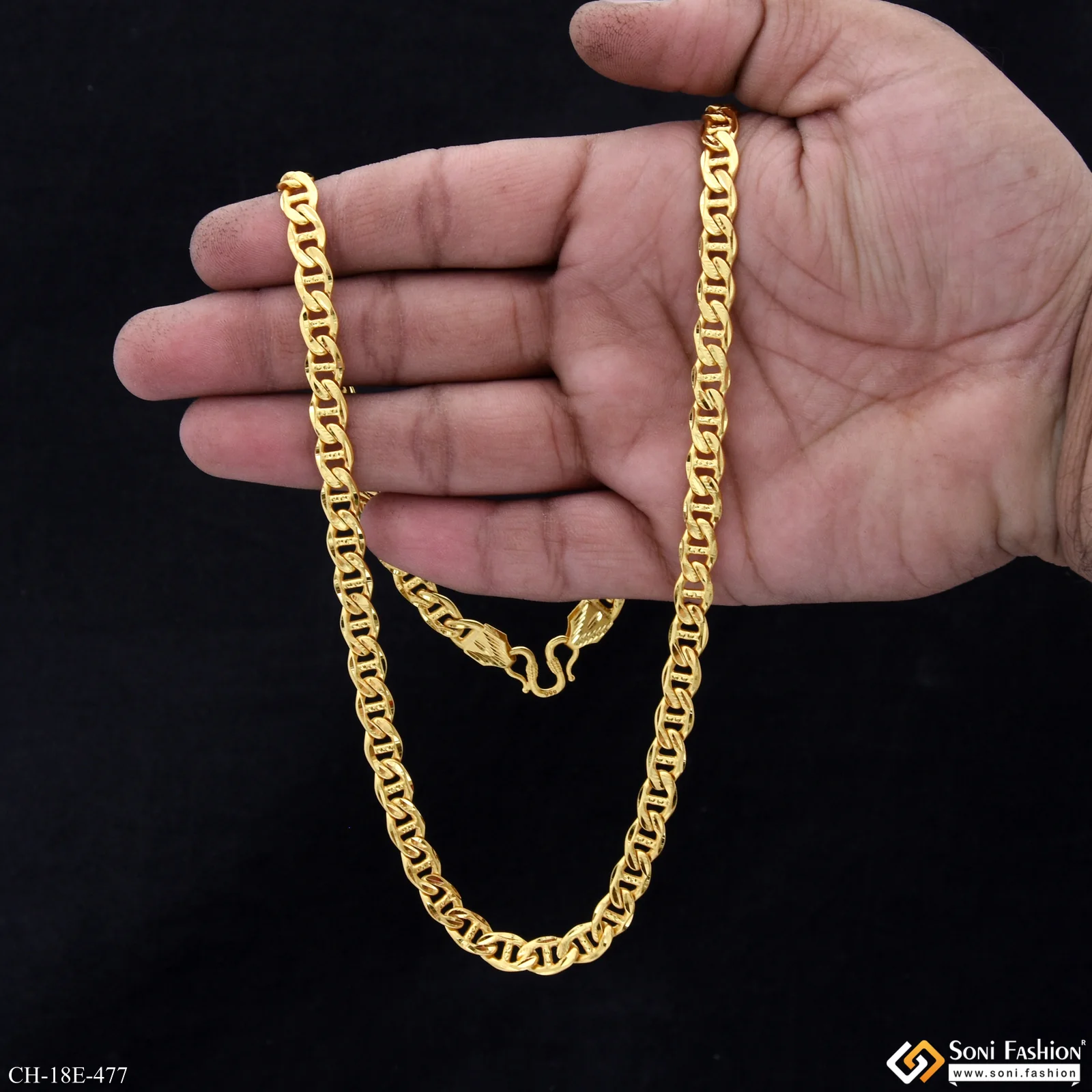 Popular Design Gold Plated Link Chain for Men - Style E477 - Image 6
