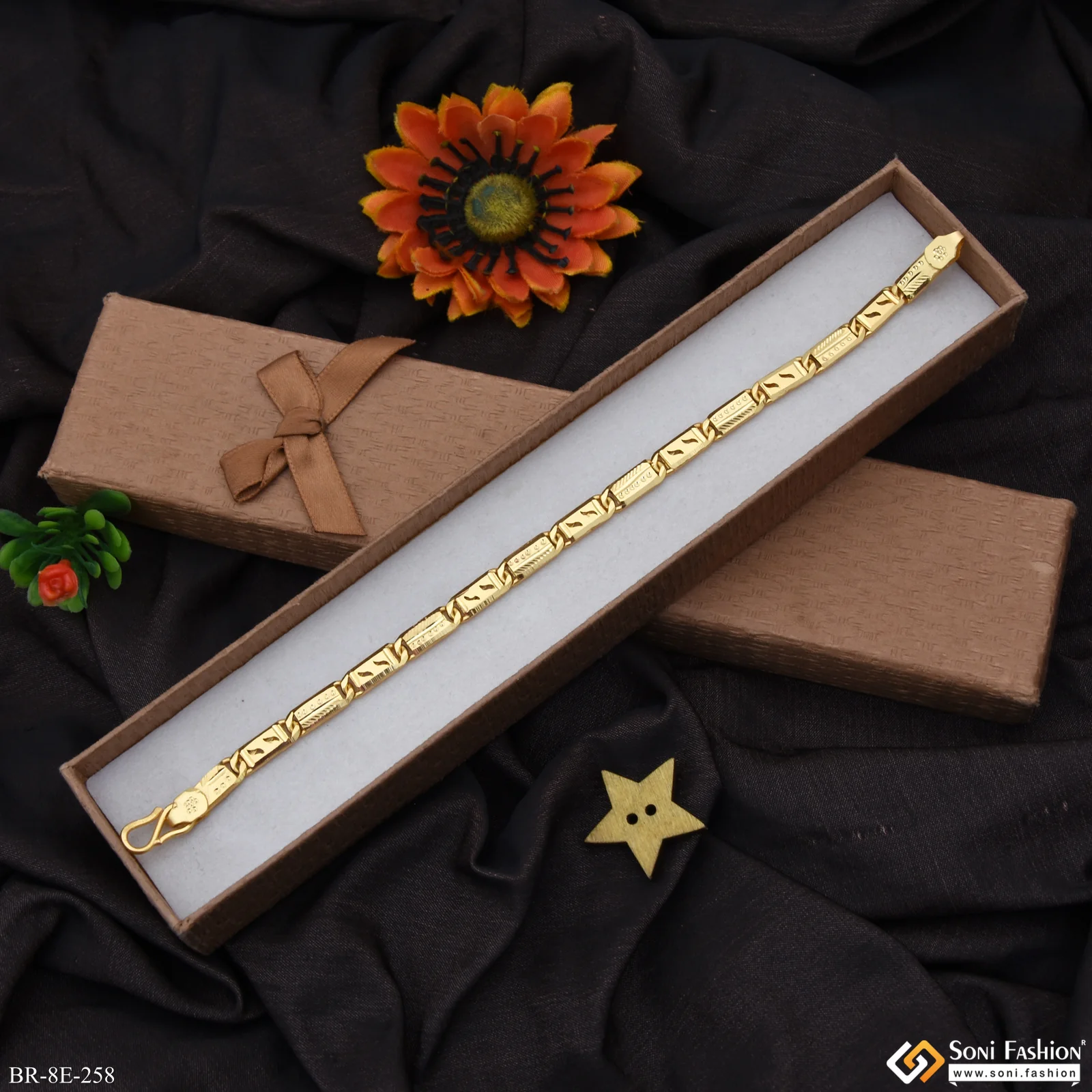 Popular Design Gold Plated Nawabi Bracelet for Men - Style E258 - Image 2
