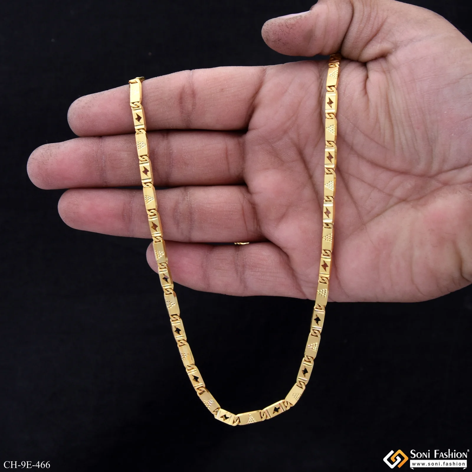 Popular Design Gold Plated Nawabi Chain for Men - Style E466 - Image 2