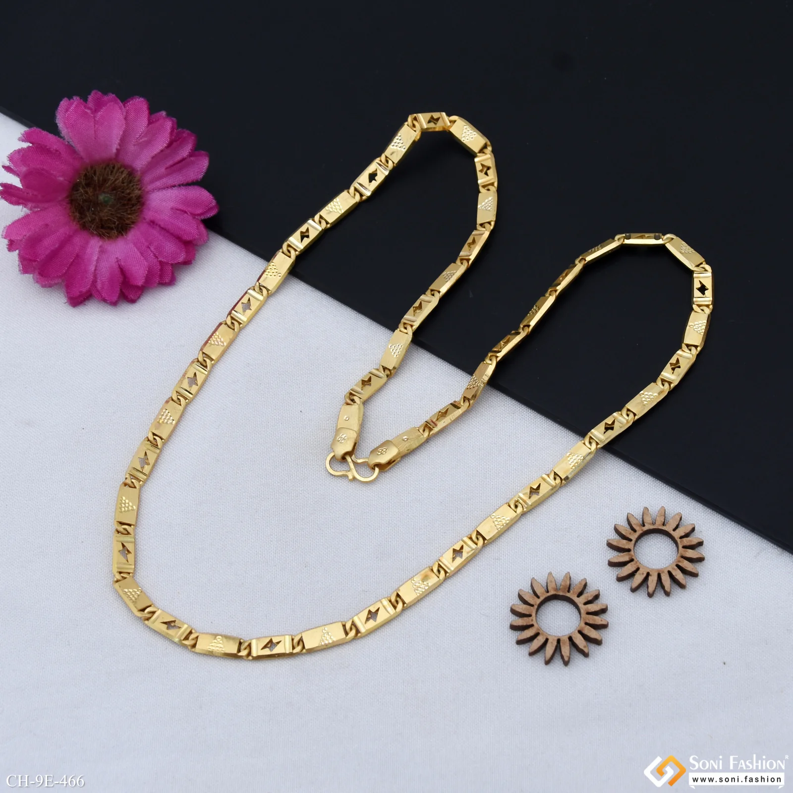 Popular Design Gold Plated Nawabi Chain for Men - Style E466 - Image 5