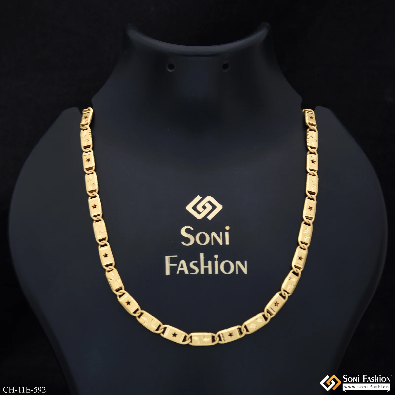Popular Design Gold Plated Nawabi Chain for Men - Style E592