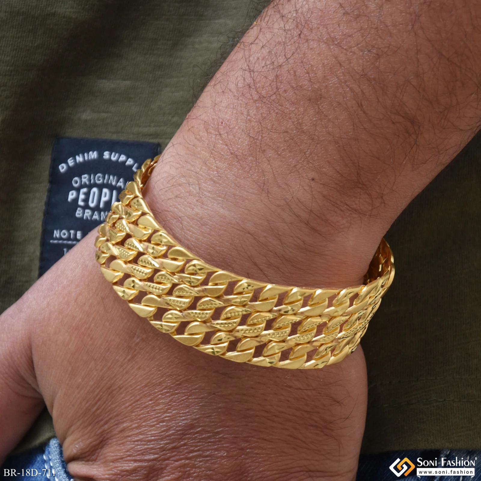 Popular Design Gold Plated Pokal Bracelet for Men - Style D711 - Image 2