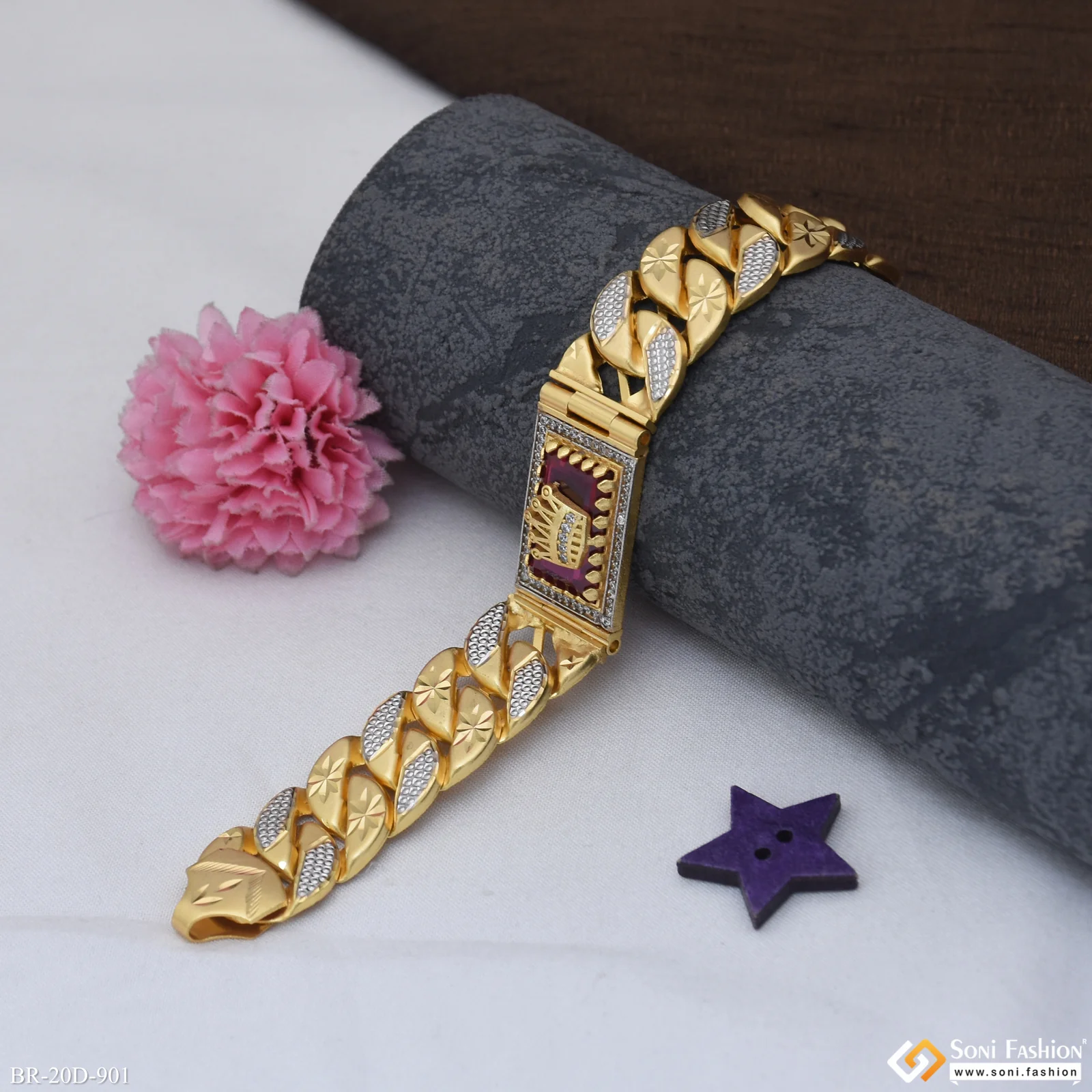 Popular Design Gold Plated Pokal Bracelet for Men - Style D901 - Image 2