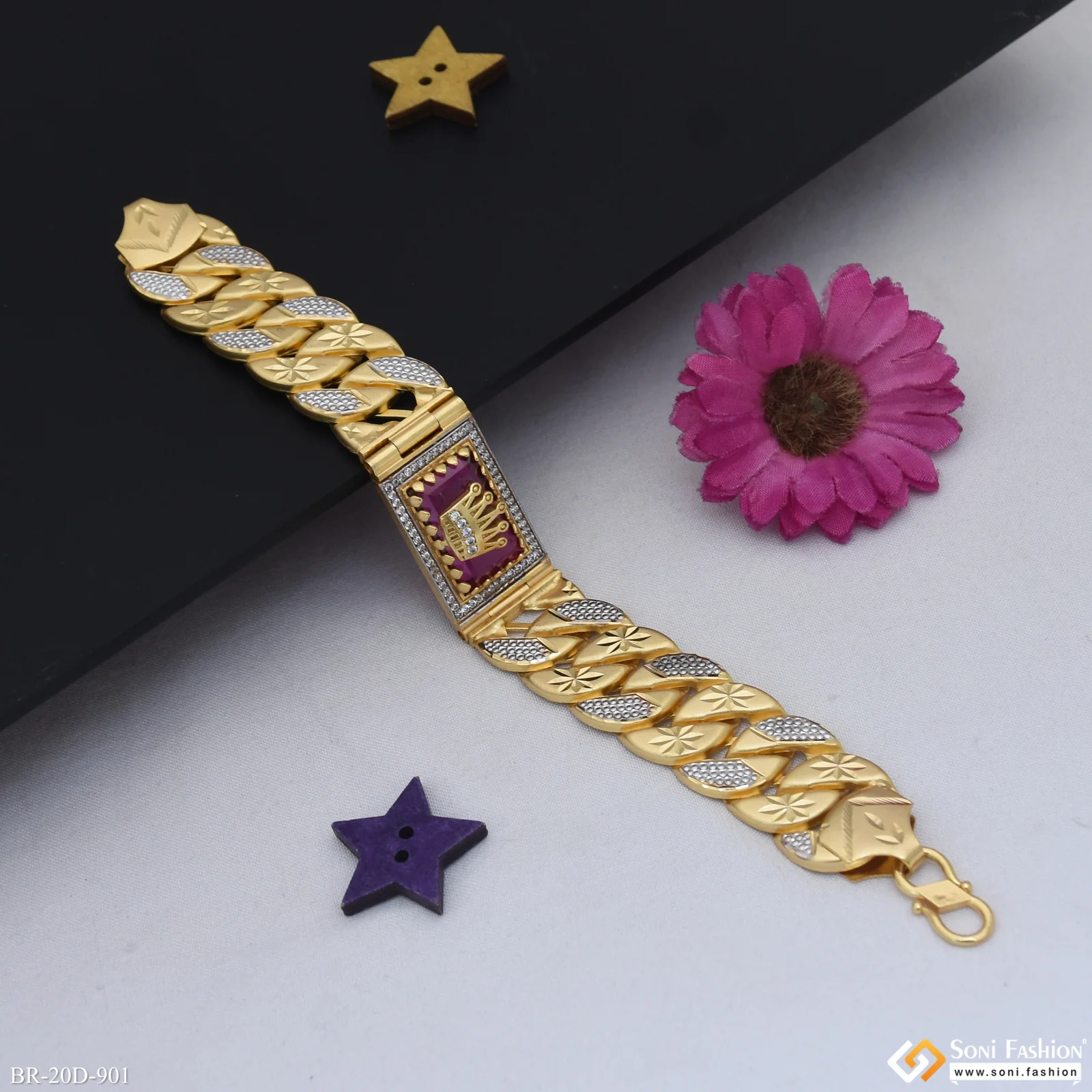Popular Design Gold Plated Pokal Bracelet for Men - Style D901 - Image 3