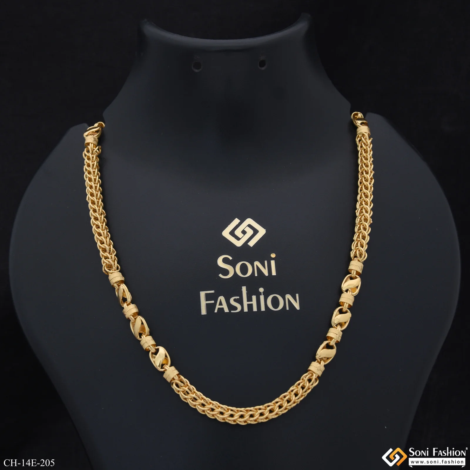 Popular Design Gold Plated Rajwadi Chain for Men - Style E205 - Image 2
