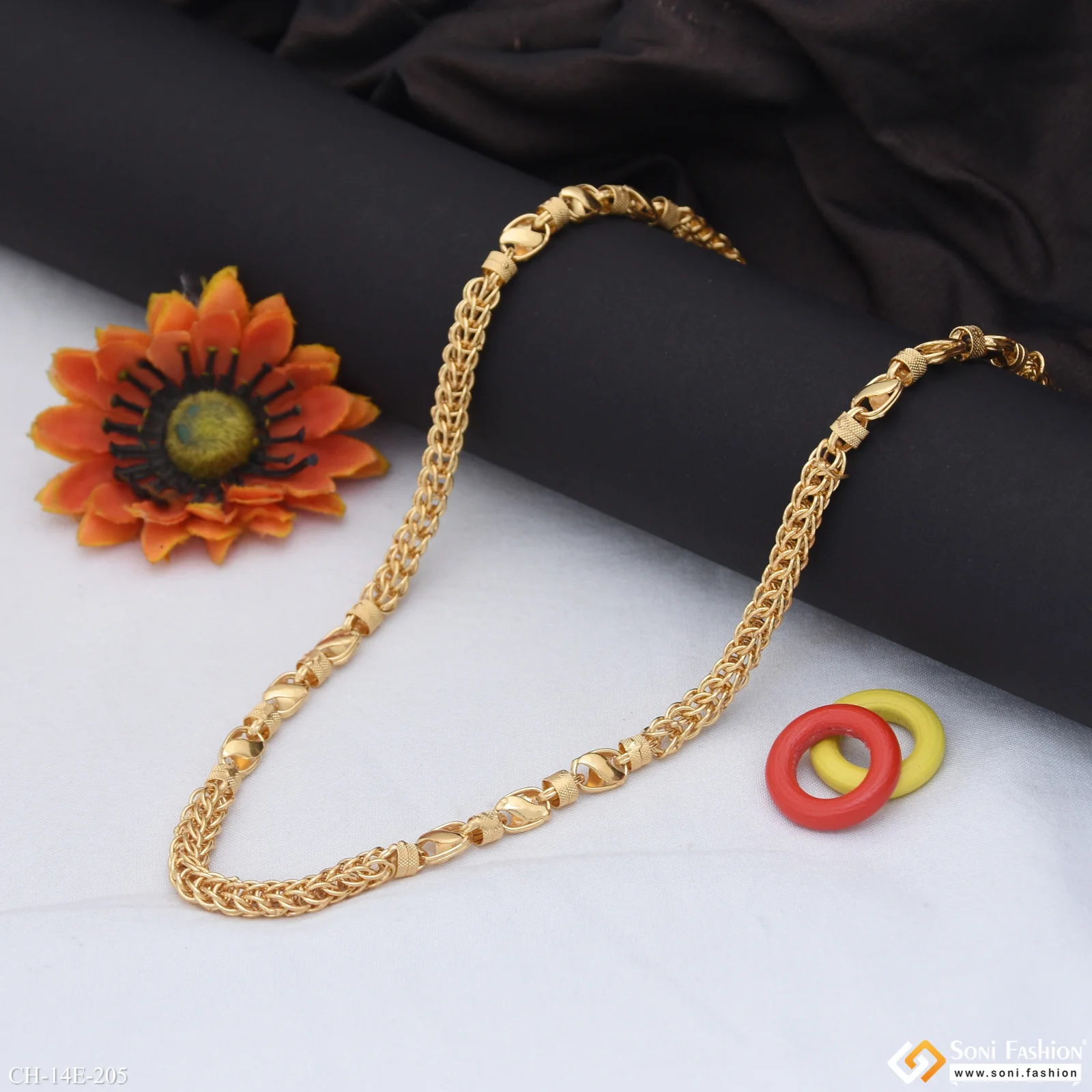 Popular Design Gold Plated Rajwadi Chain for Men - Style E205 - Image 4