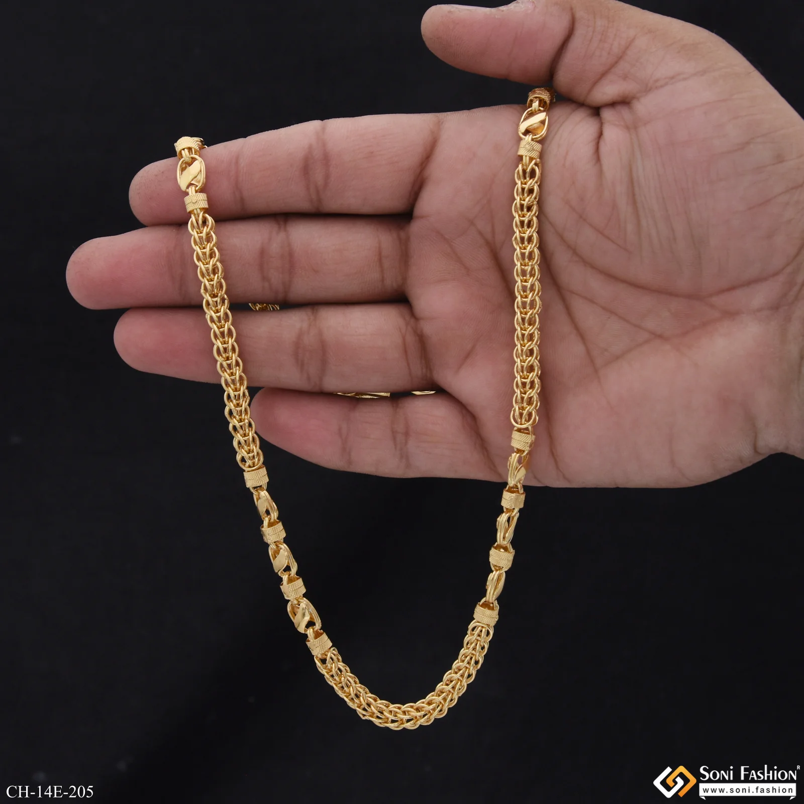 Popular Design Gold Plated Rajwadi Chain for Men - Style E205 - Image 7