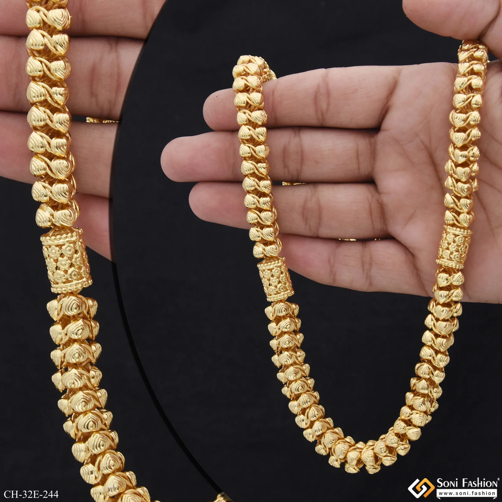 Popular Design Gold Plated Rajwadi Chain for Men - Style E244 - Image 3