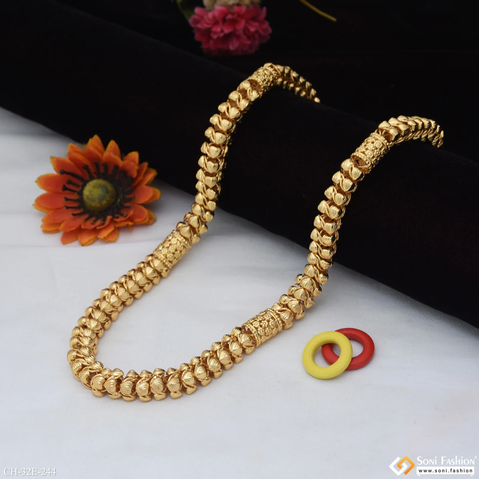 Popular Design Gold Plated Rajwadi Chain for Men - Style E244 - Image 4