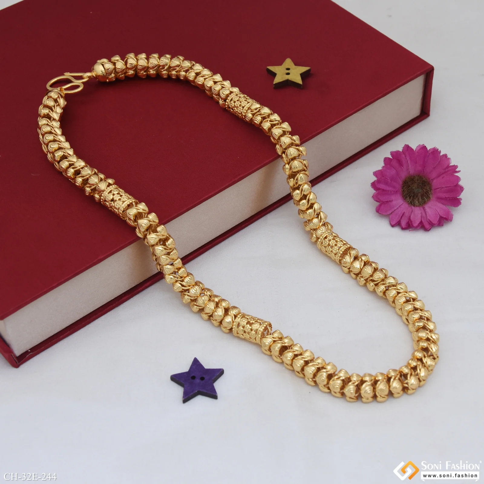 Popular Design Gold Plated Rajwadi Chain for Men - Style E244 - Image 5