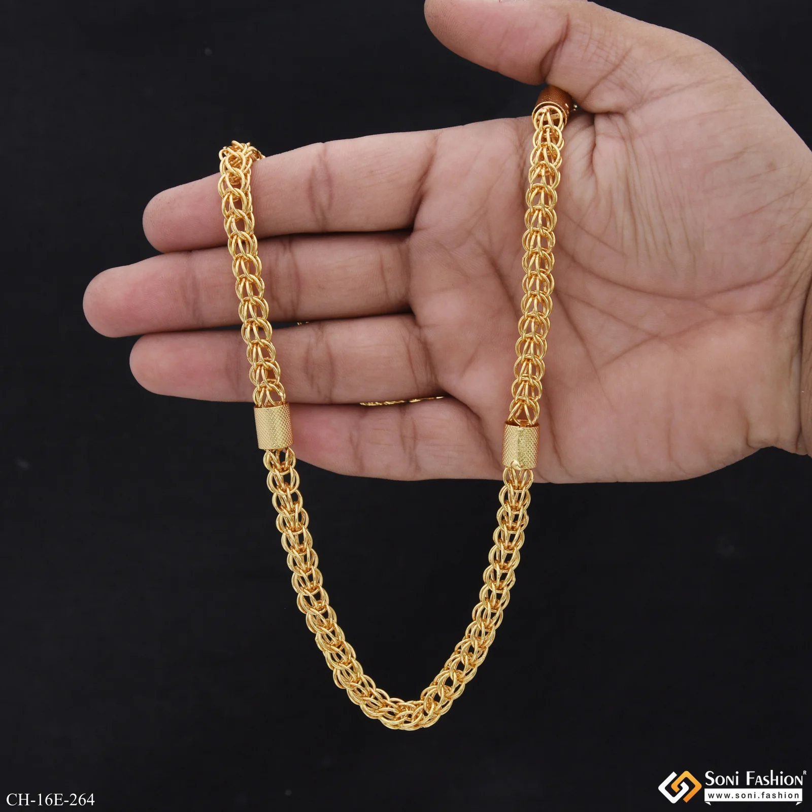 Popular Design Gold Plated Rajwadi Chain for Men - Style E264 - Image 6