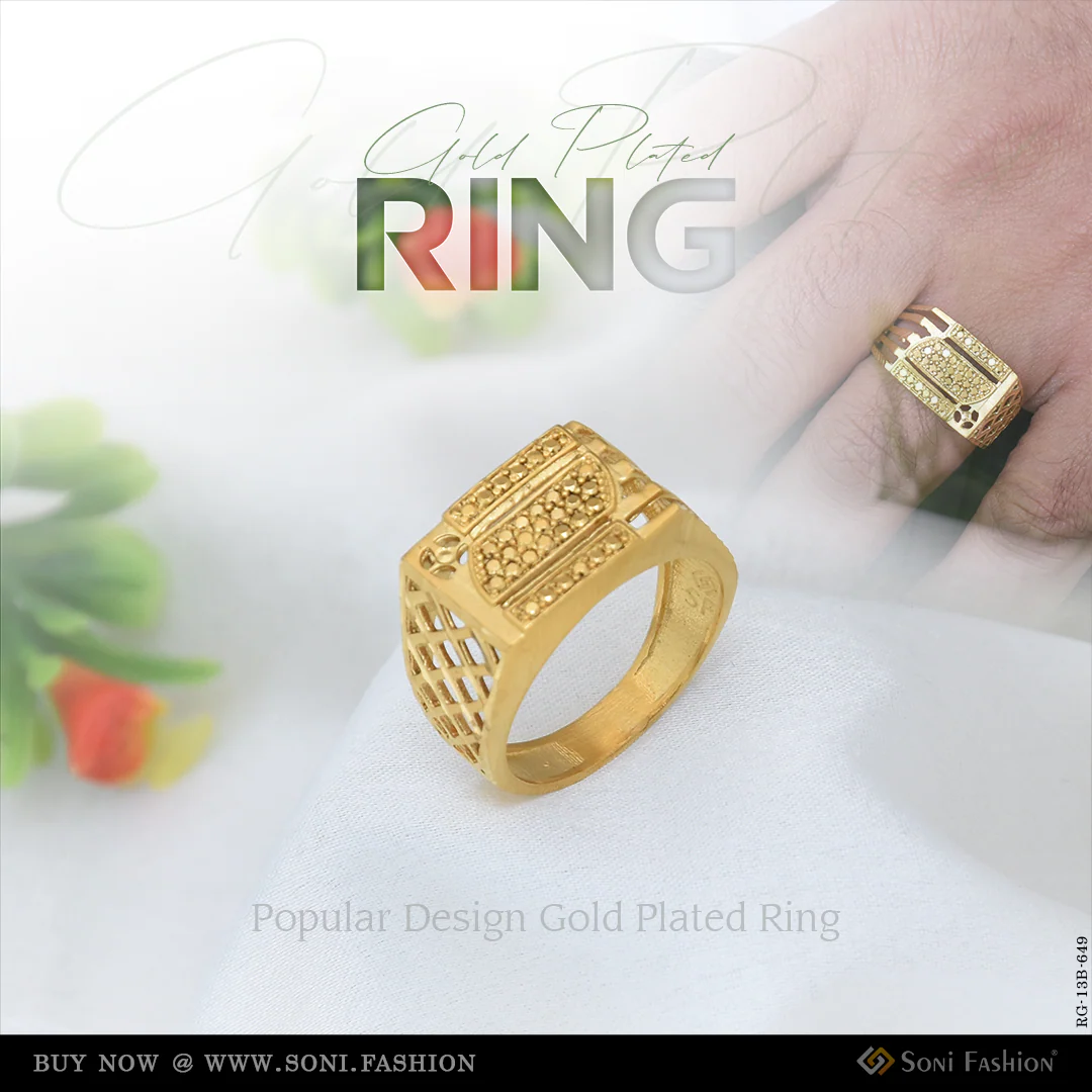 Popular Design Gold Plated Ring for Men - Style B649