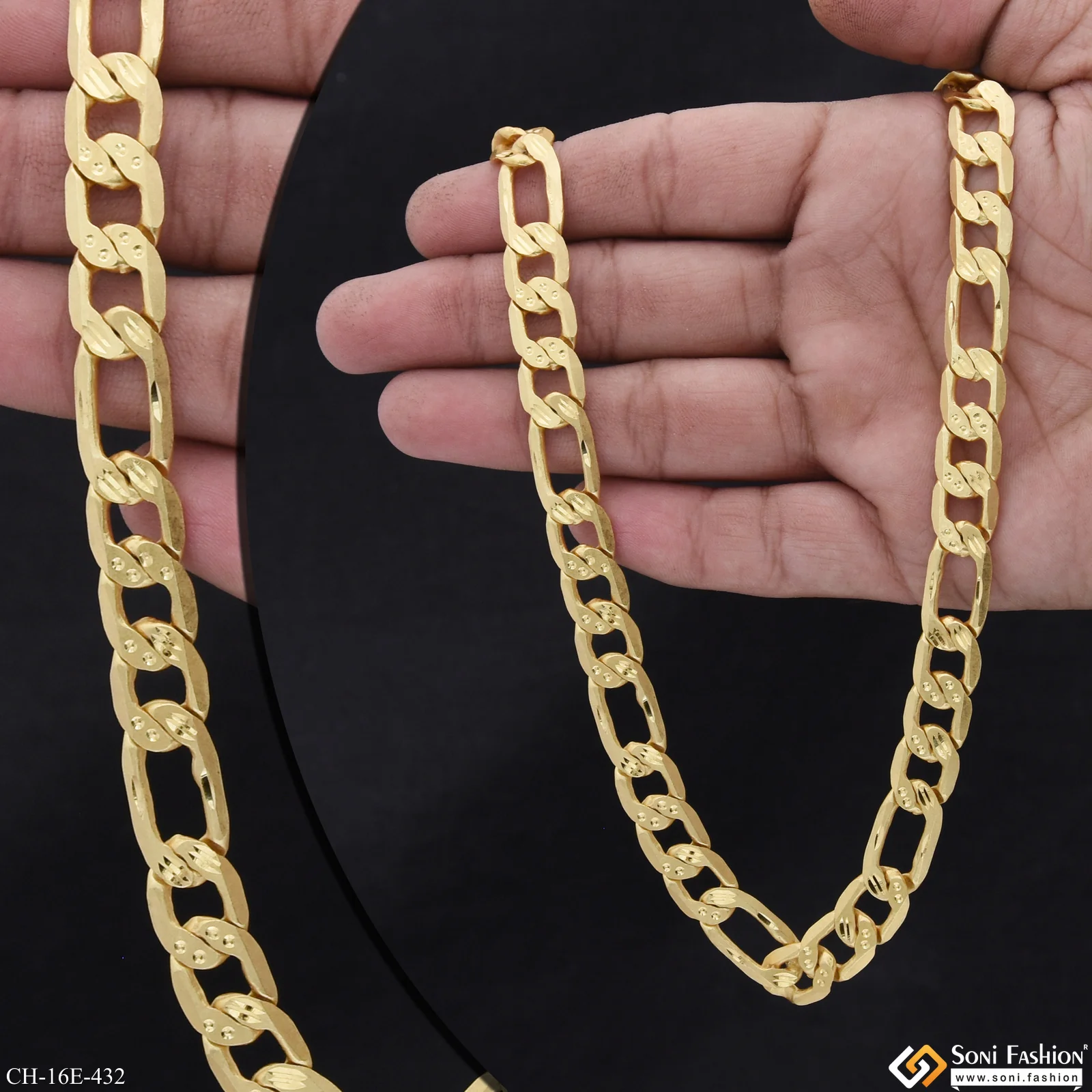 Popular Design Gold Plated Sachin Chain - Style E432 - Image 2