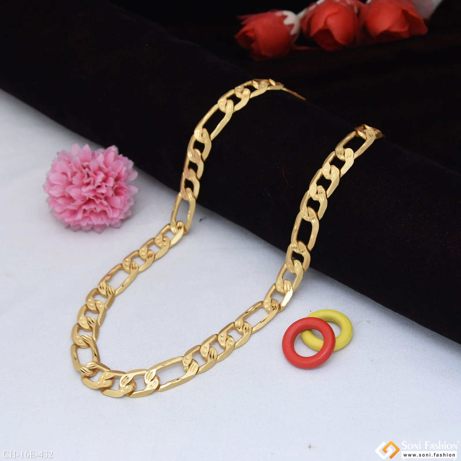 Popular Design Gold Plated Sachin Chain - Style E432 - Image 3