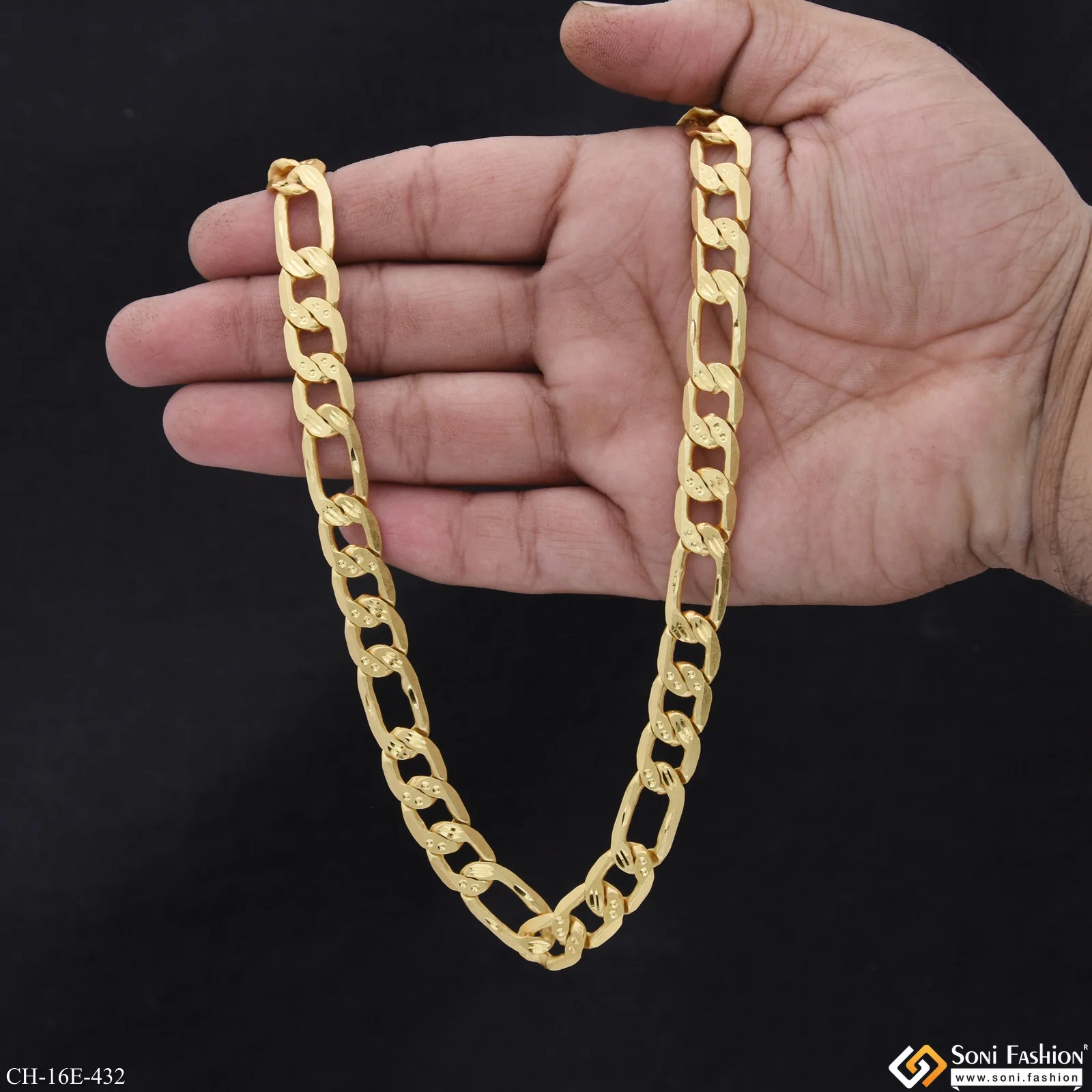 Popular Design Gold Plated Sachin Chain - Style E432 - Image 6