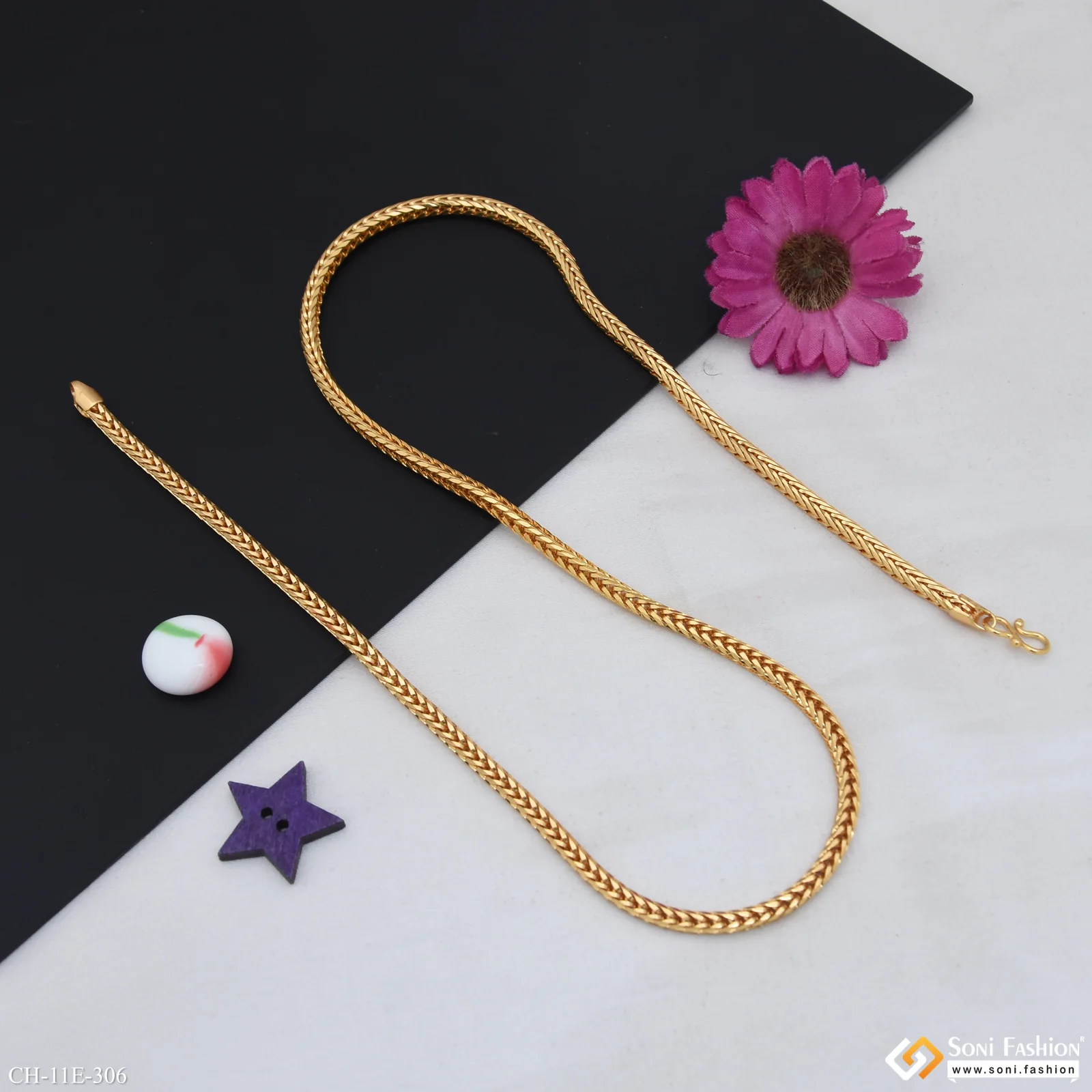Popular Design Gold Plated Snake Chain for Men - Style E306 - Image 4