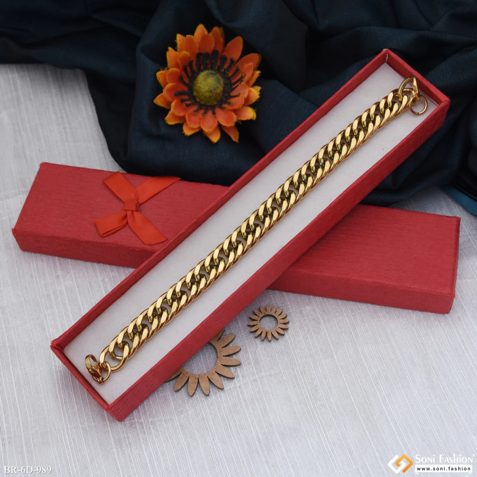Popular Design Golden Color Cuban Link Bracelet for Men - Style D989 - Image 2