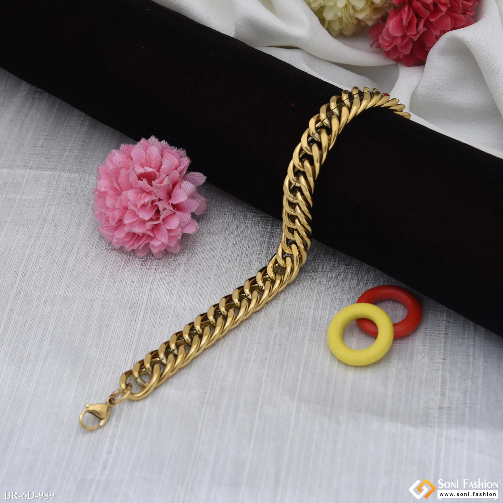 Popular Design Golden Color Cuban Link Bracelet for Men - Style D989 - Image 4