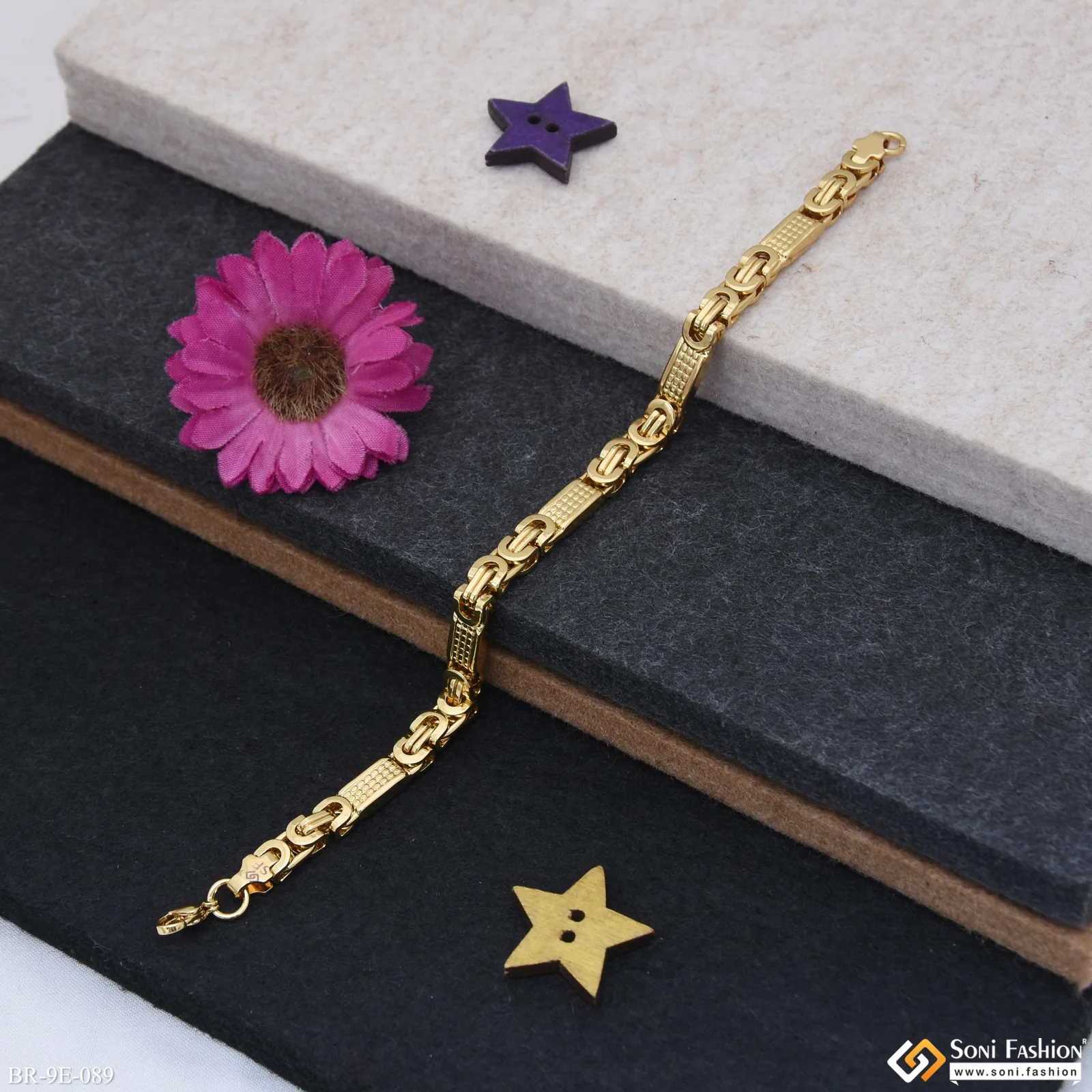 Popular Design Golden Color Stainless Steel Bracelet for Men - Style E089 - Image 2