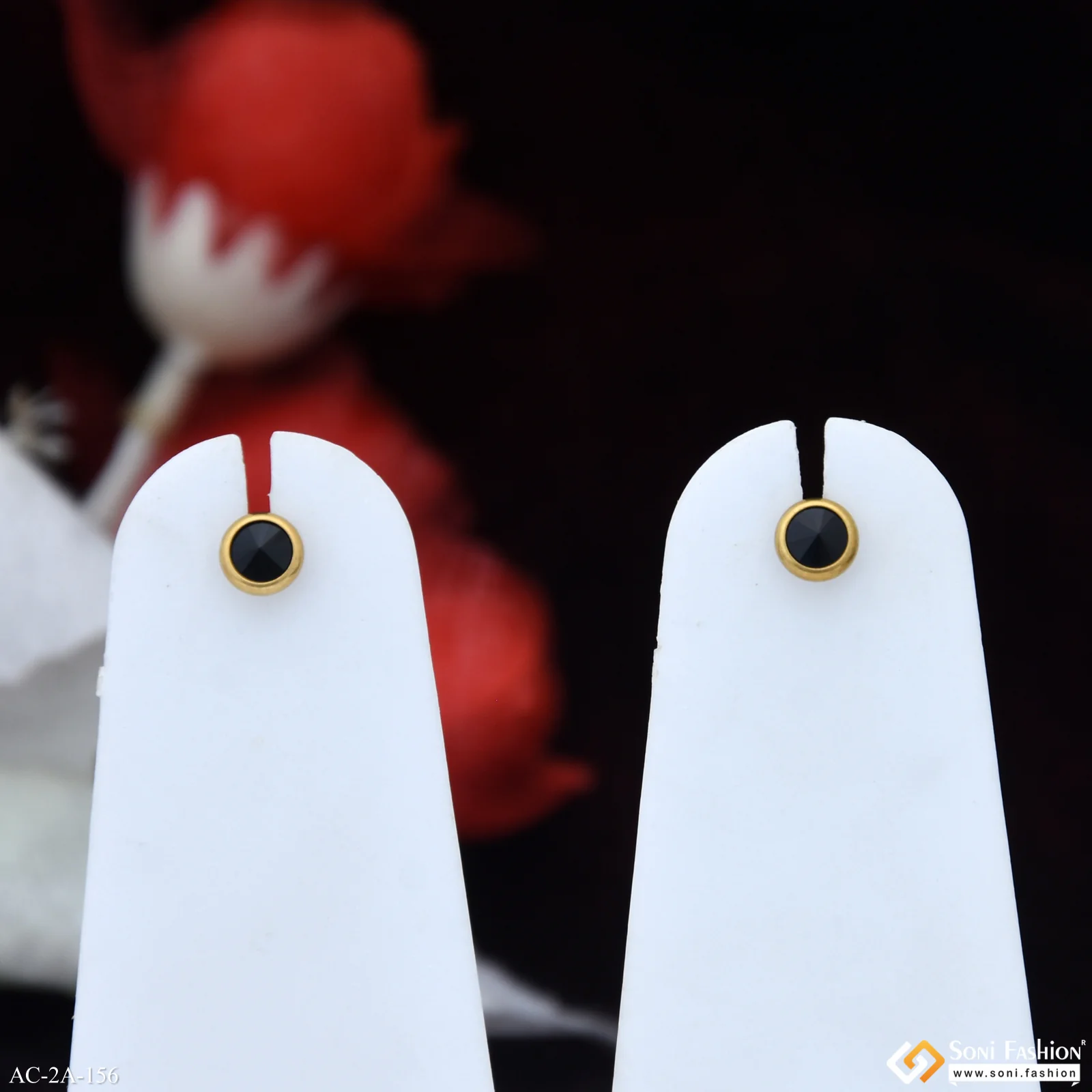 Popular Design Golden Color Stud Earring for Men (2 Pc) - Style A156 - Image 2