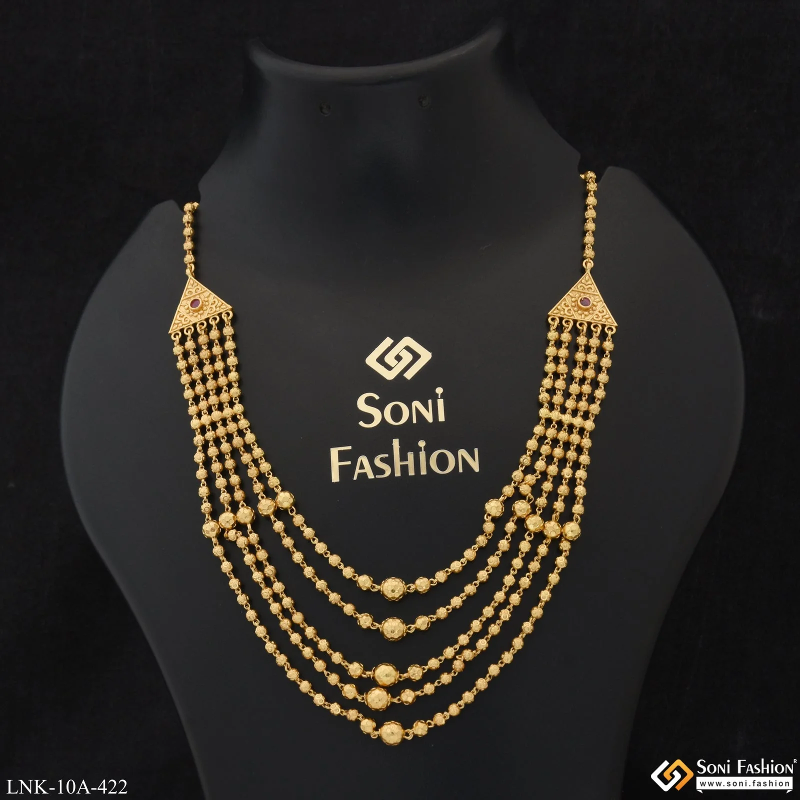 Popular Design Magnificent Design Gold Plated Mala for Women - Style A422