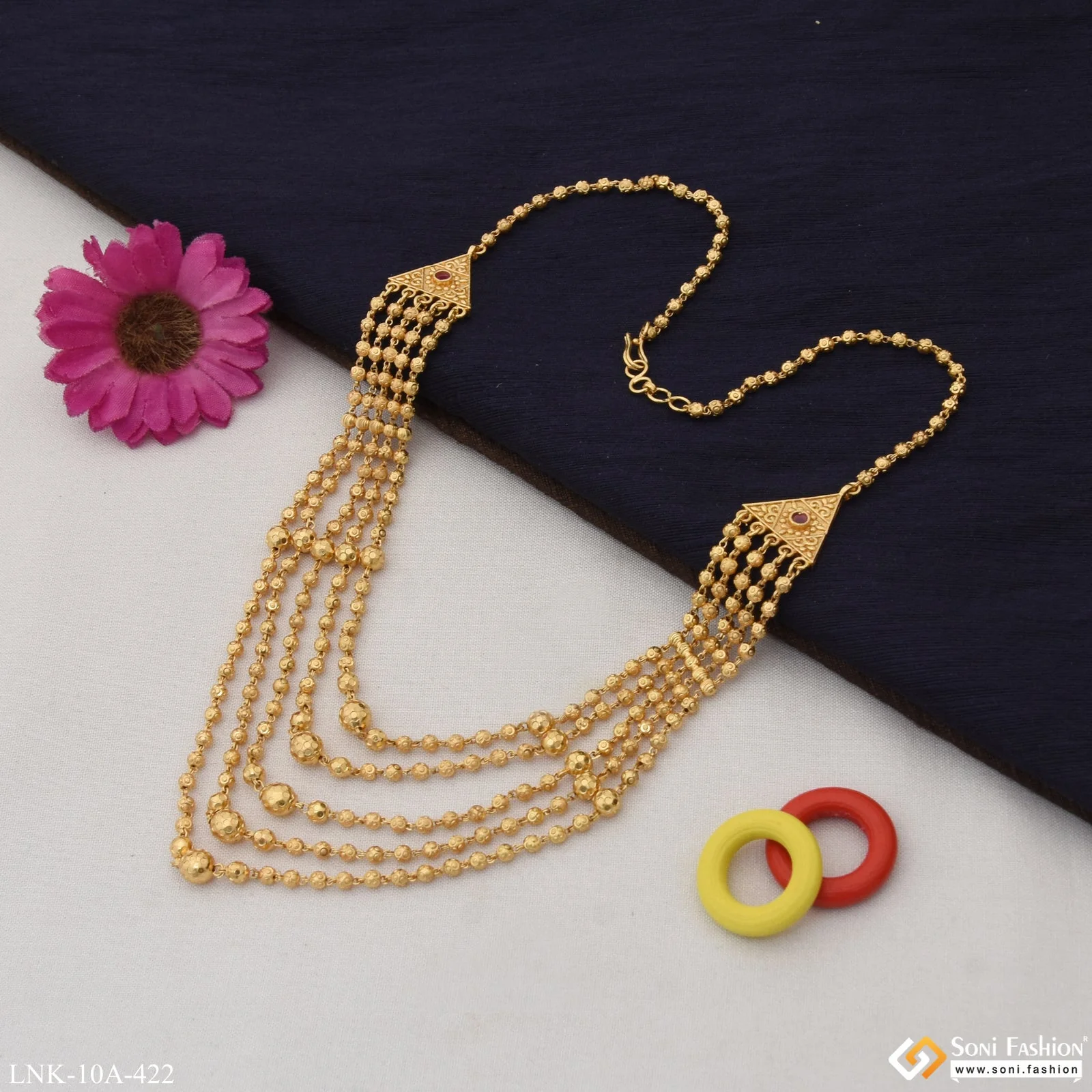 Popular Design Magnificent Design Gold Plated Mala for Women - Style A422 - Image 4
