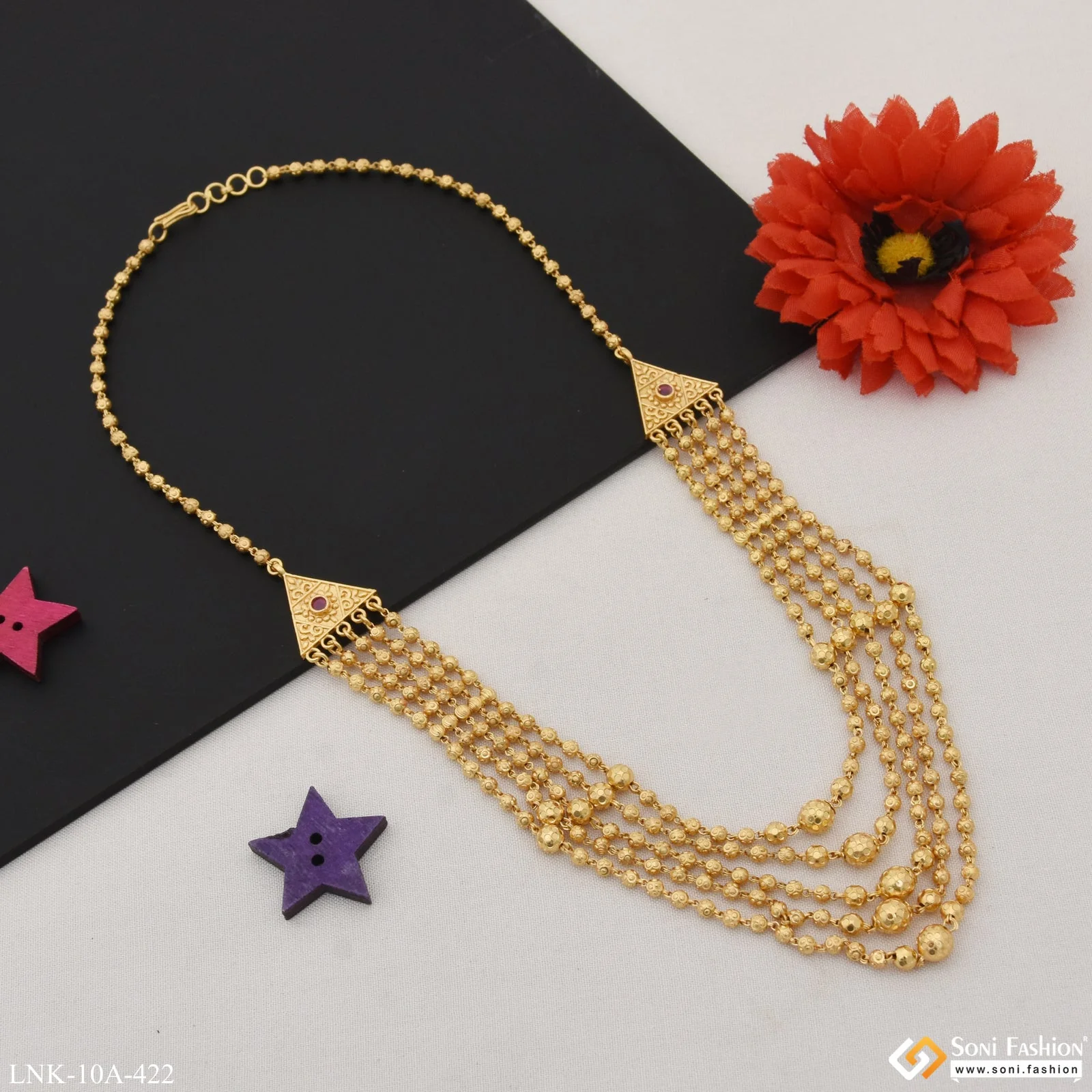 Popular Design Magnificent Design Gold Plated Mala for Women - Style A422 - Image 5