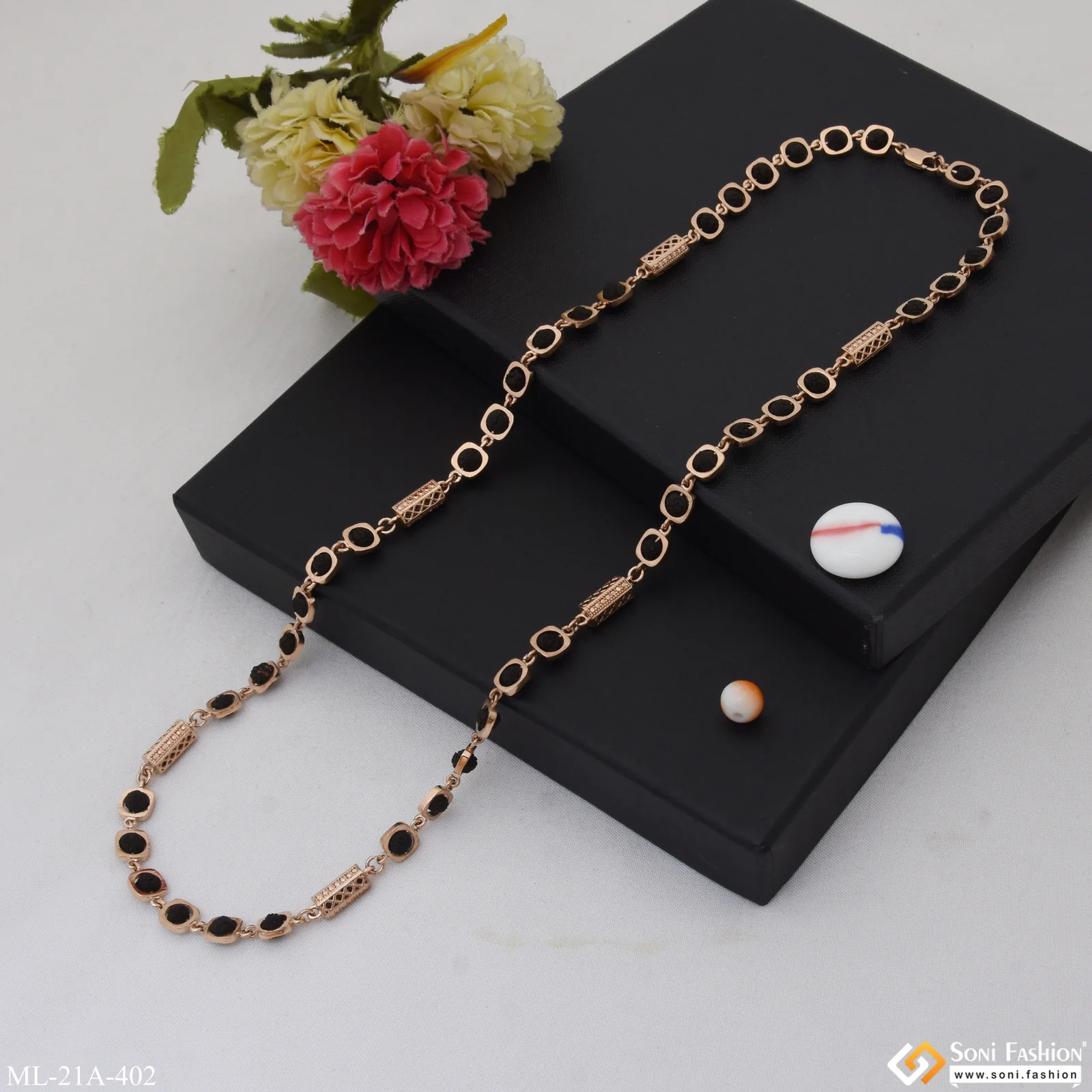 Popular Design Rose Gold Color Rudraksha Mala for Men - Style A402 - Image 6